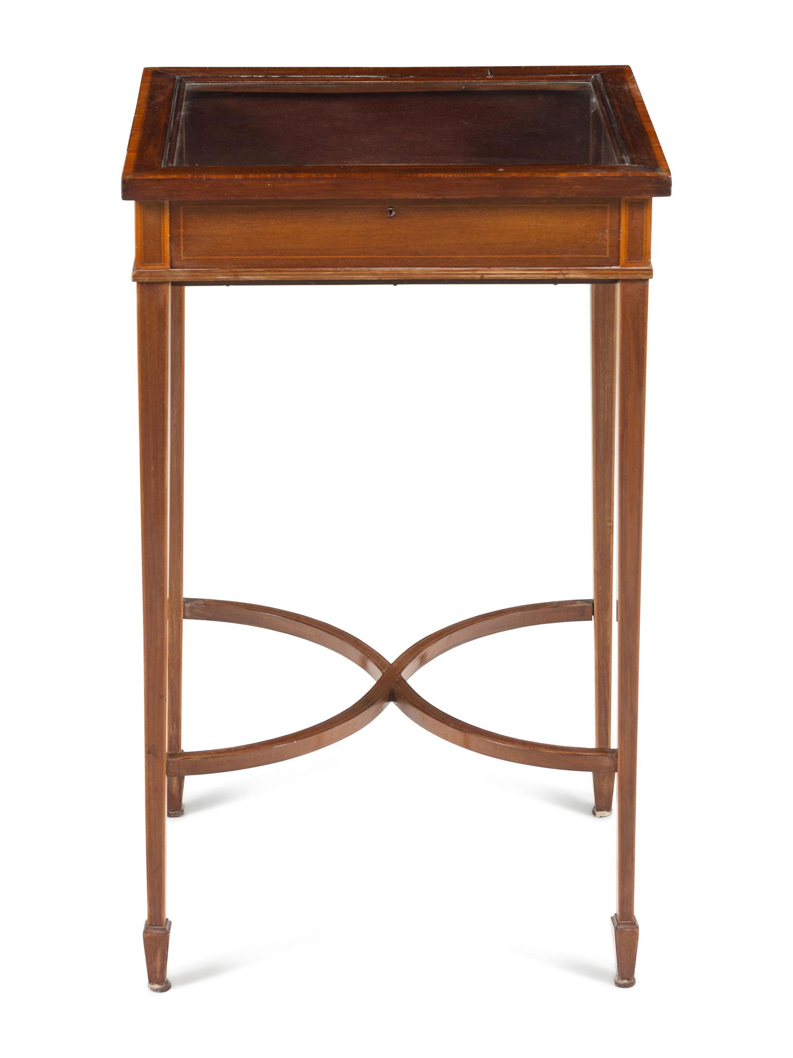 An Edwardian Satinwood-Banded Mahogany Vitrine Table (1 of 5)