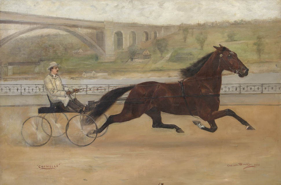Gean Smith, (American, 1851-1928), Carmello, along: Gean Smith (American, 1851-1928) Carmello, along with a work by Arthur Bowen Davies oil on canvas signed Gean Smith and dated (lower right) 20 x 30 inches. Provenance: R.H. Lov