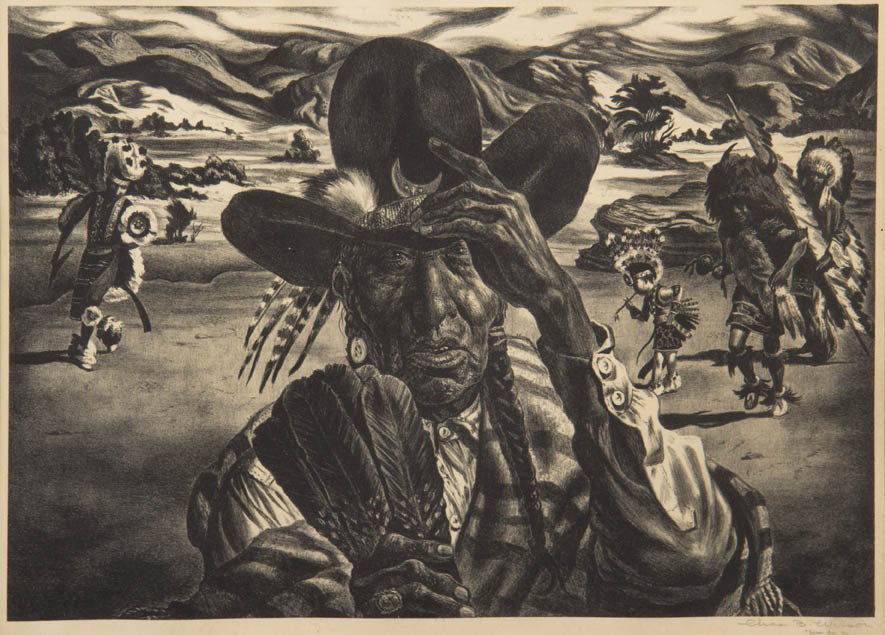 Charles Banks Wilson, (American, b. 1918), Comanch: Charles Banks Wilson (American, b. 1918) Comanche Portrait lithograph, AAA edition 10 1/4 x 14 1/4 inches.