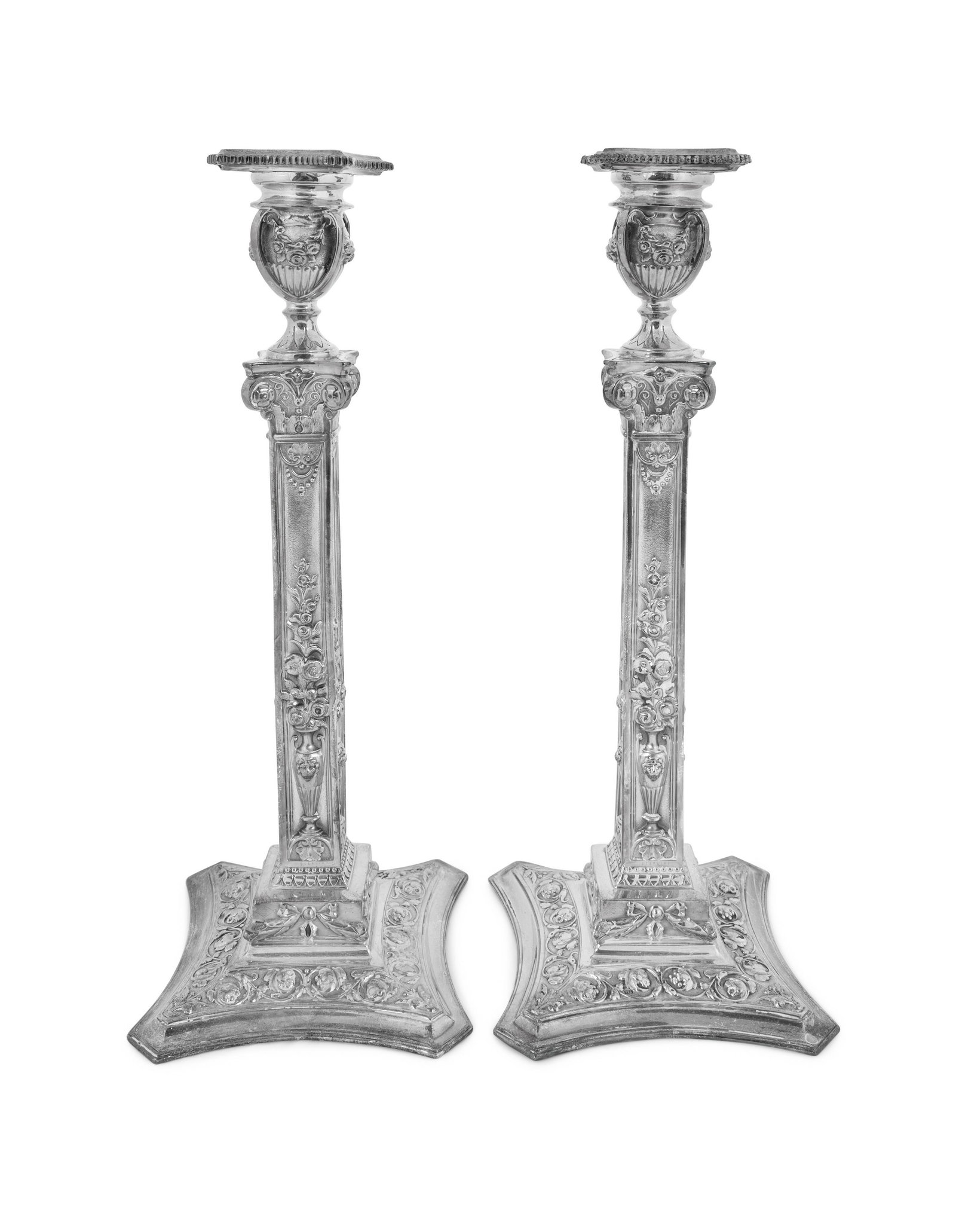 A Pair of Victorian Silver-Plate Candlesticks (1 of 4)