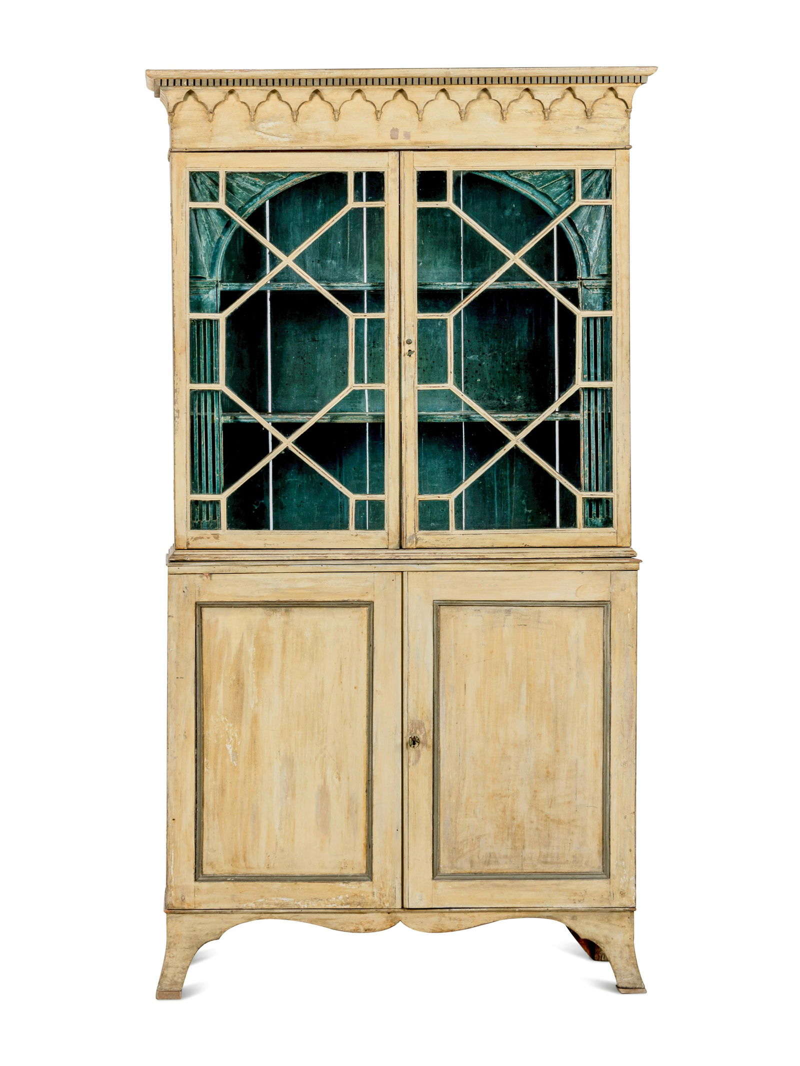 A Late George III Ivory-Painted Vitrine-on-Cabinet (1 of 6)