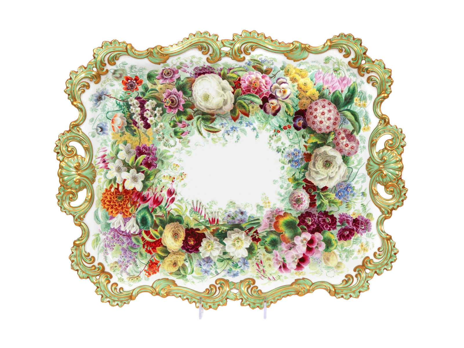 An English Painted Porcelain Tray (1 of 2)