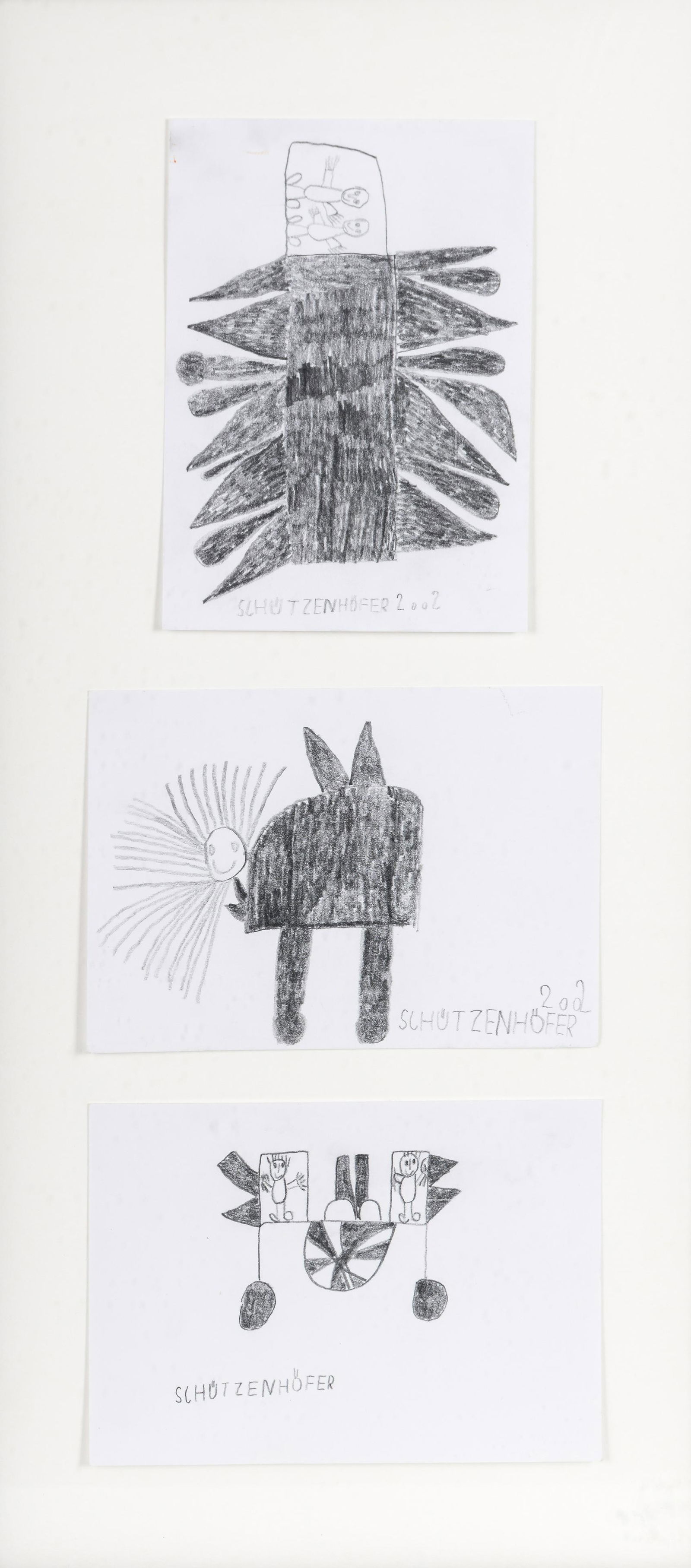 Gunther Schutzenhofer (Austrian, b. 1965)  Untitled (Rocket), Untitled (Rabbit), and Untitled (1 of 6)