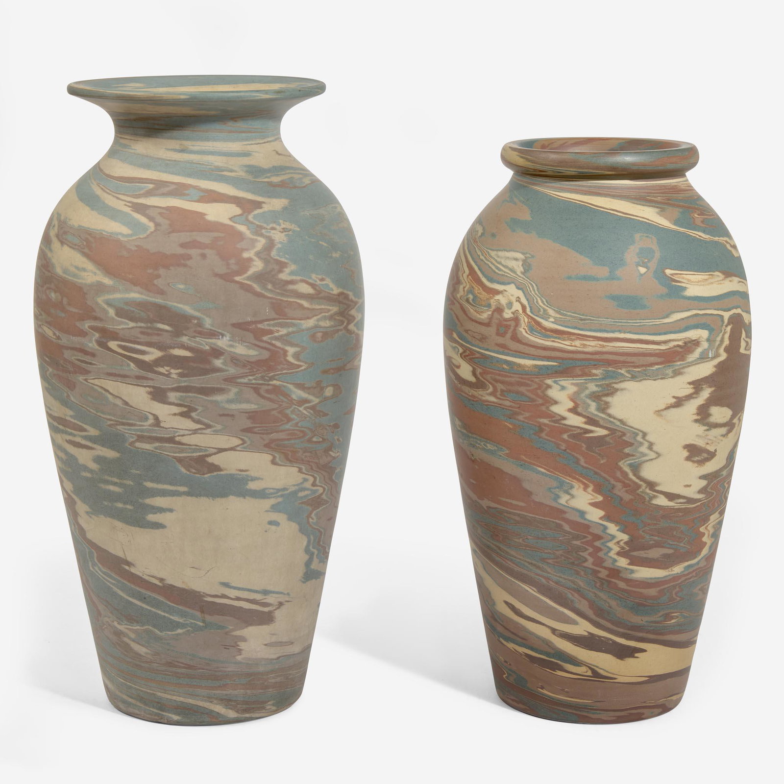 Niloak (American, active 1909-1946) Two Mission Ware Floor Vases, USA, circa 1910s-1920s (1 of 5)