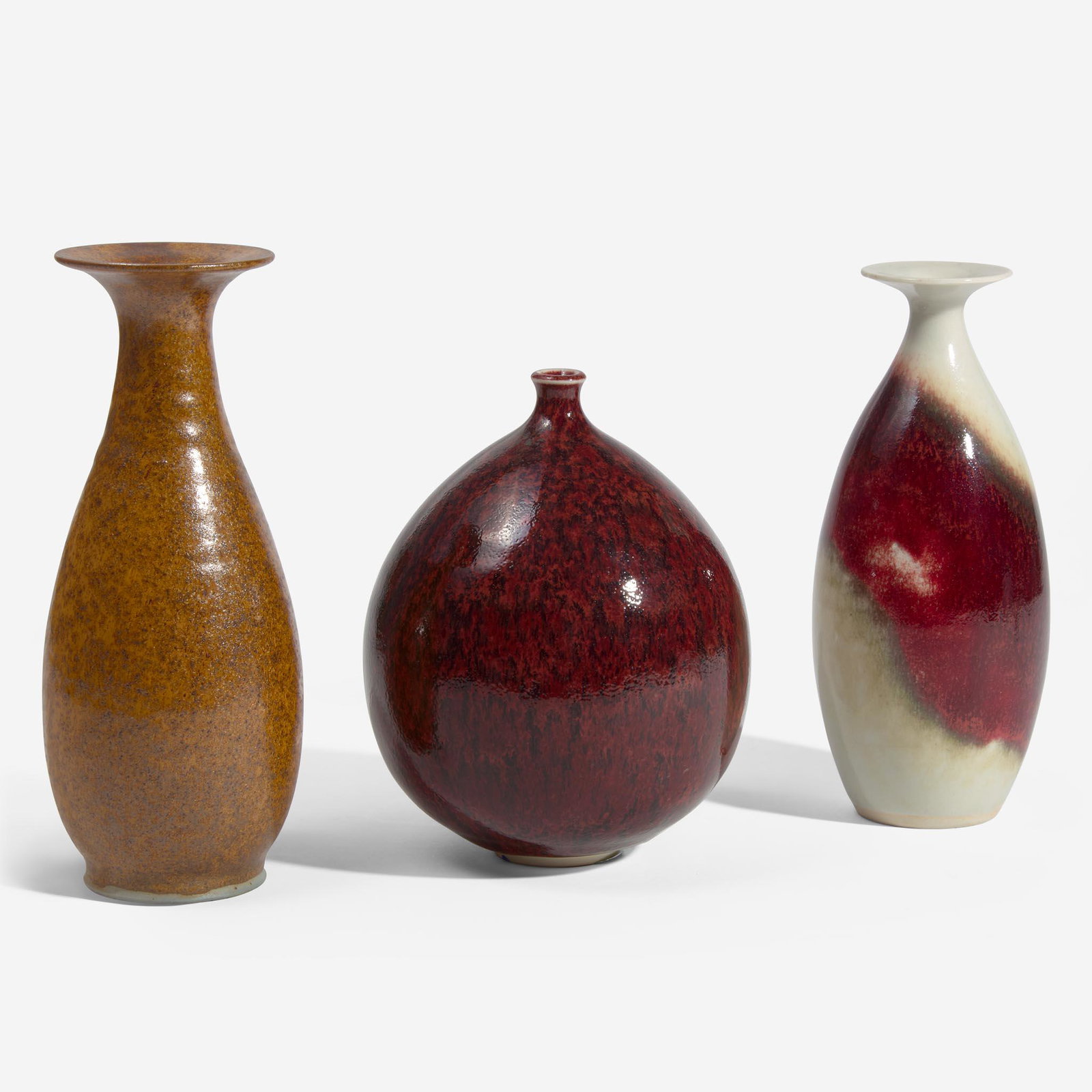 Brother Thomas Bezanson (Canadian-American, 1929-2007) Three Porcelain Vases, USA, circa last (1 of 5)