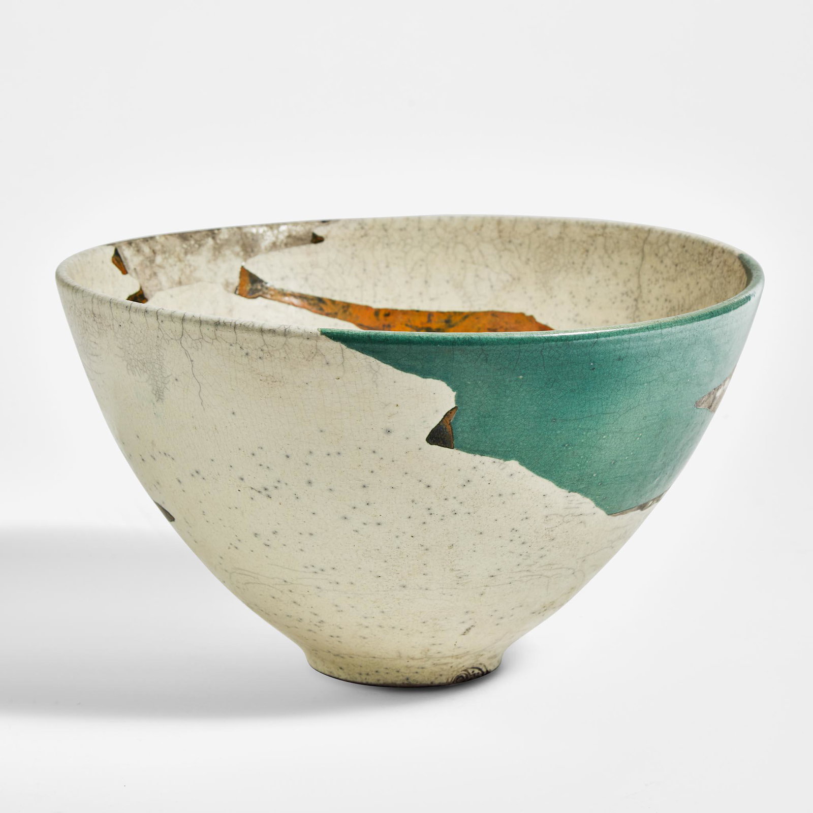 Wayne Higby (American, b. 1943) Landscape Series Bowl, USA, circa 1980: Wayne Higby (American, b. 1943) Landscape Series Bowl, USA, circa 1980 Glazed and raku-fired stonewareImpressed artist's seal to foot(H: 7, Dia: 12 1/4 in.)Qty: (1)Provenance Propert