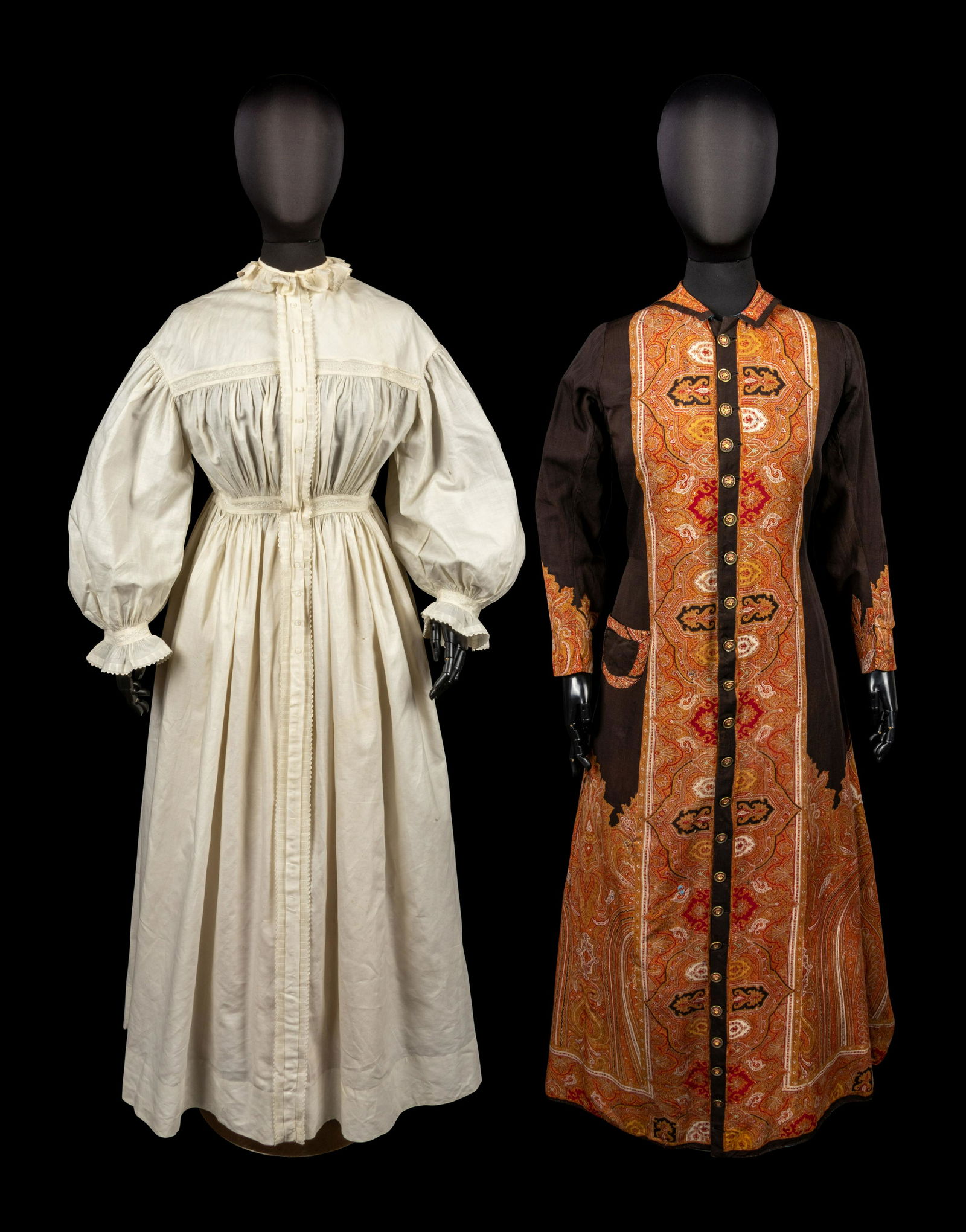 Two Mid-Victorian Dressing Gowns / Robes, 1860-70s (1 of 8)