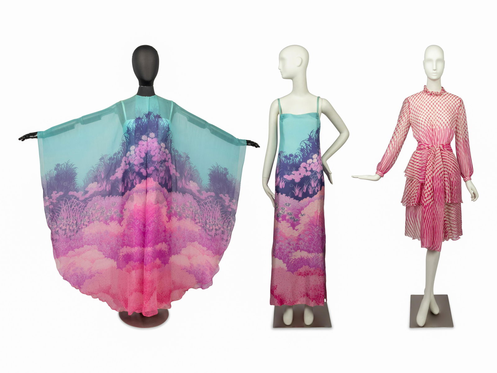 Hanae Mori, Two Dresses and One Cape, 1970s (1 of 4)