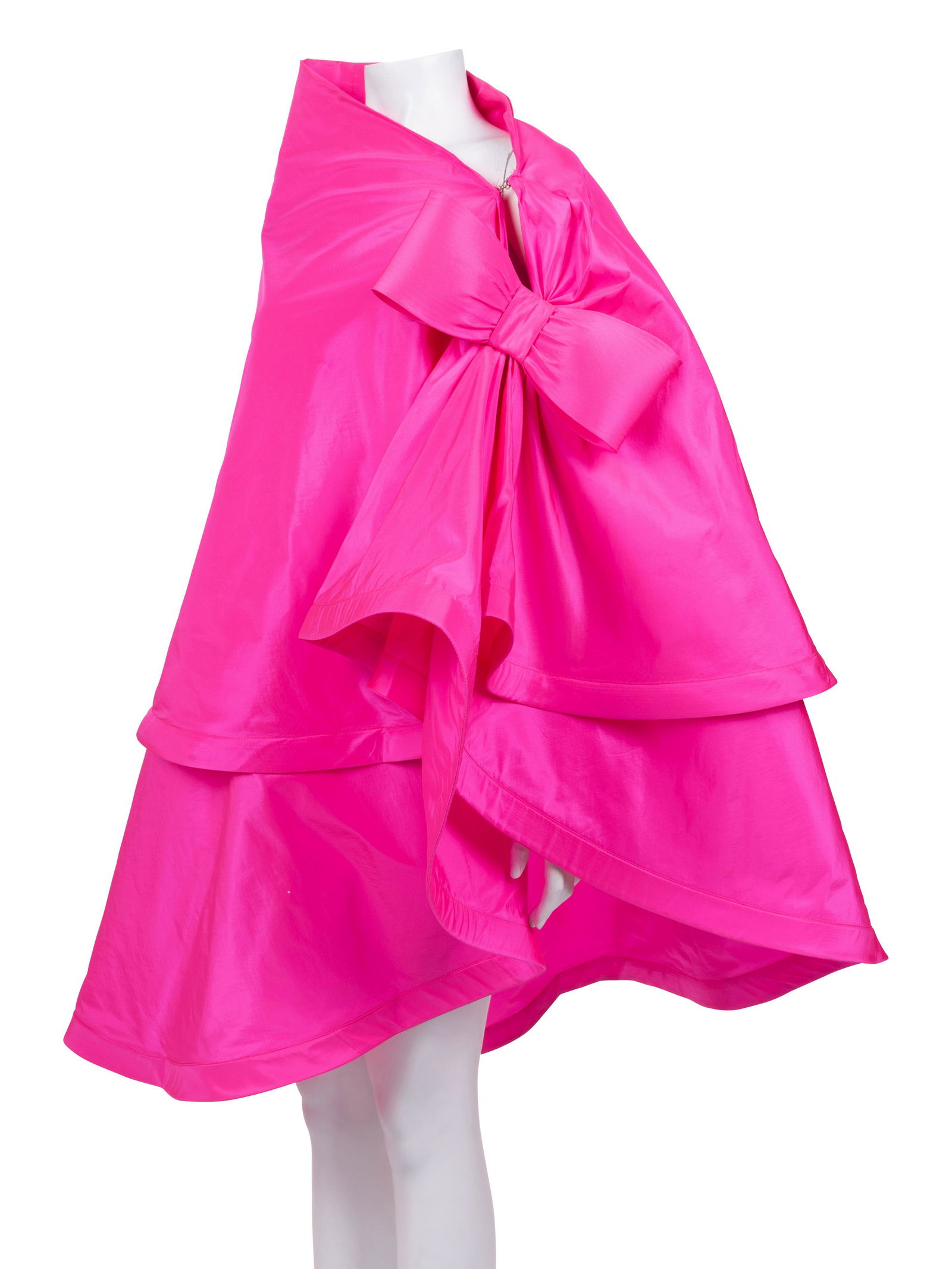 Unlabeled Haute Couture Tiered Cape with Bow, Attributed to Pierre Cardin, 1980s (1 of 3)