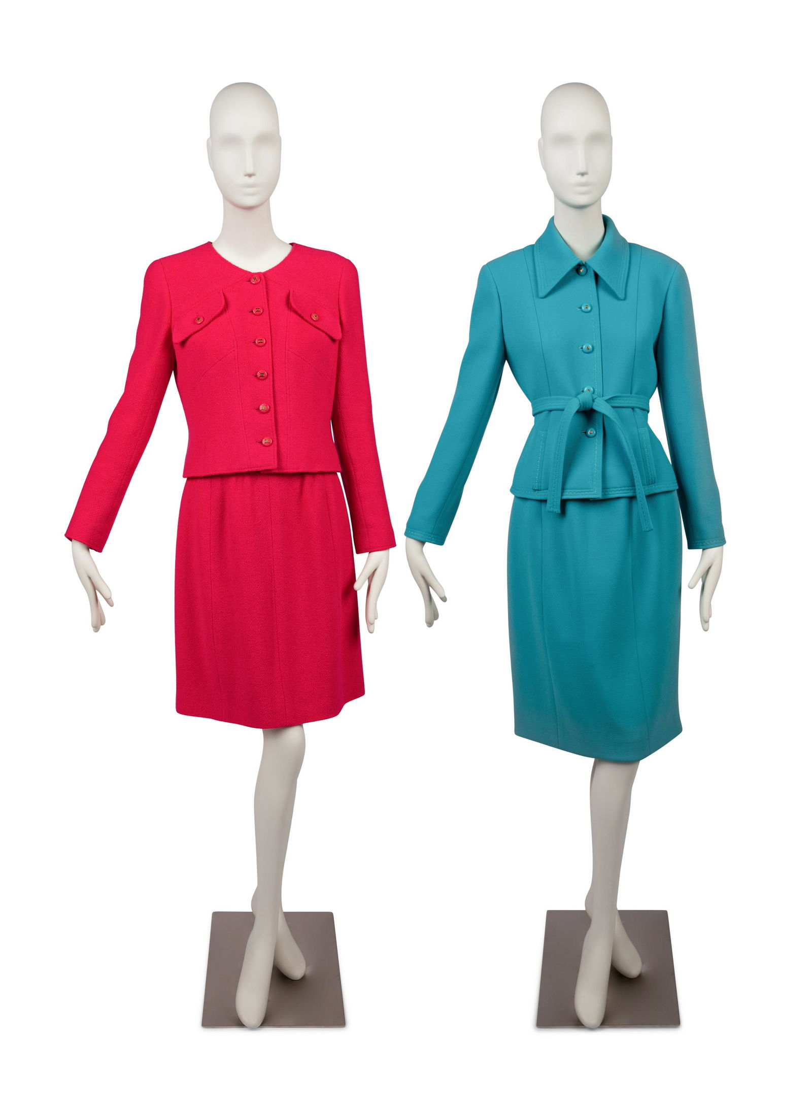 Two Chanel Skirt Suits: Blue and Pink, 1990s (1 of 7)