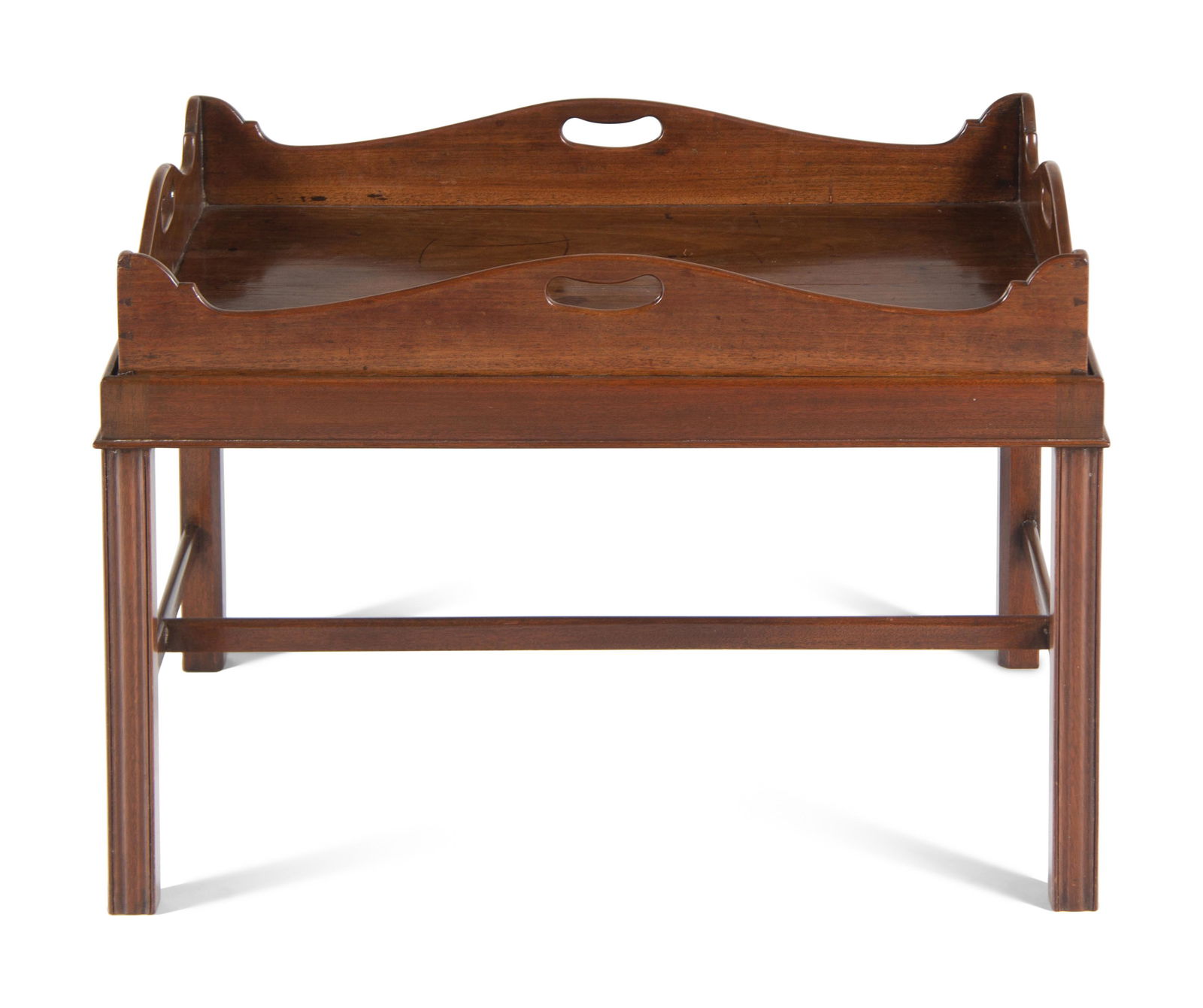 A George III Carved Mahogany Tray on Stand (1 of 3)