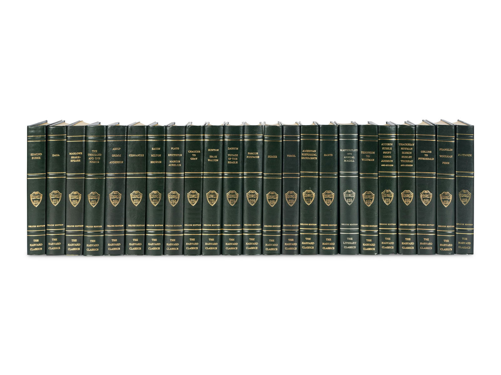 [BINDINGS]. A group of 94 volumes of Harvard Classics many in full leather bindings, including works (1 of 1)