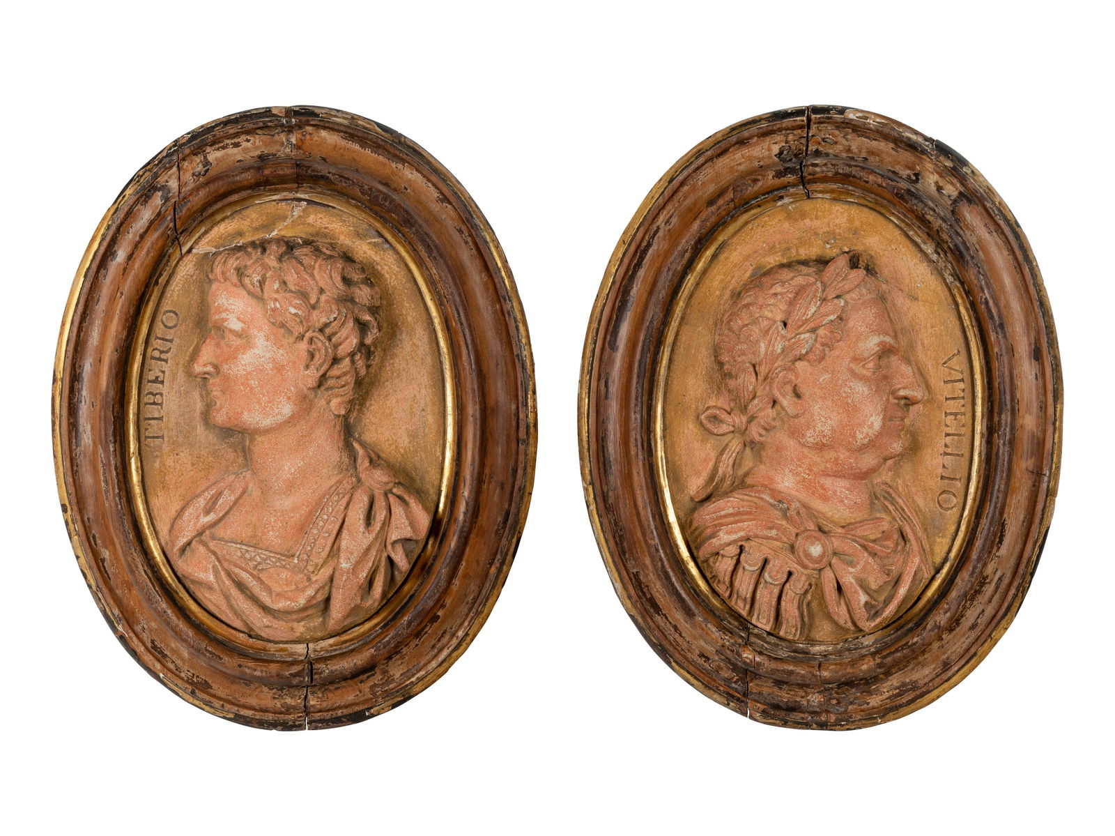 A Pair of Grand Tour Ceramic Bas Relief Plaques Depicting Roman Emperors (1 of 8)