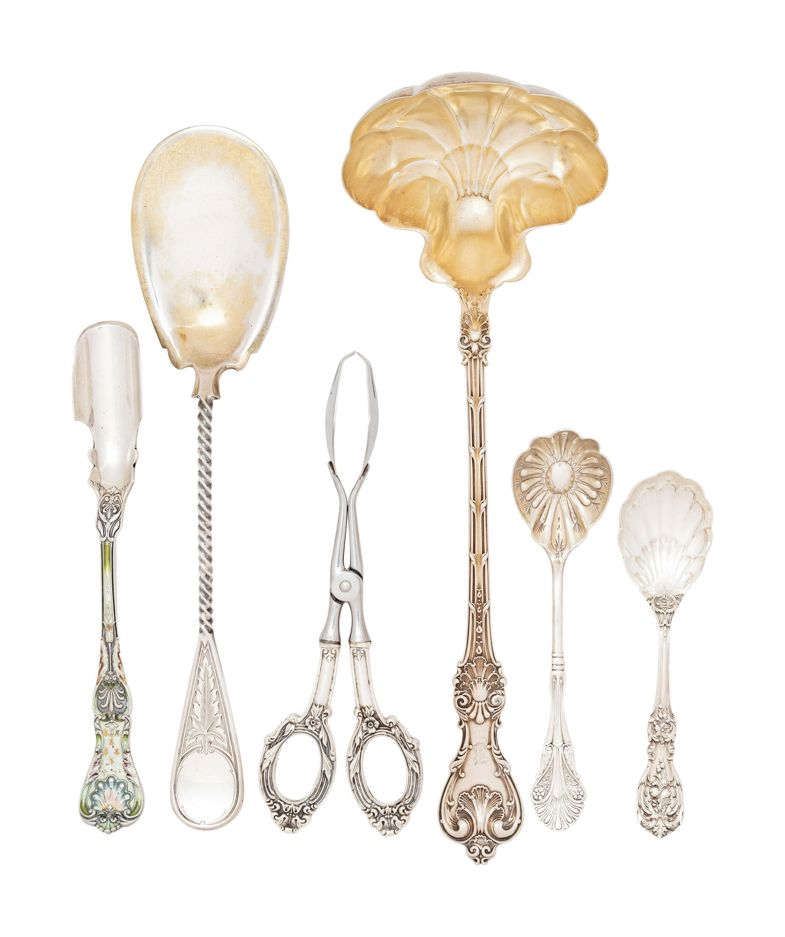 Six American Silver Flatware Serving Articles (1 of 4)