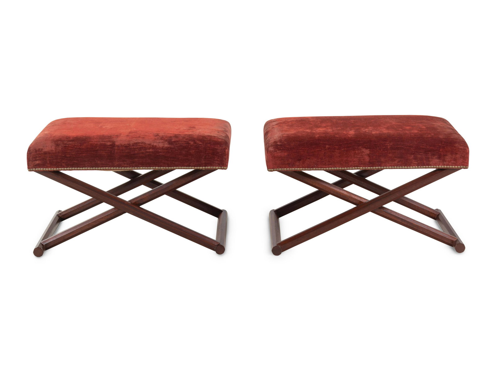 A Pair of Contemporary X-Frame Stools (1 of 3)