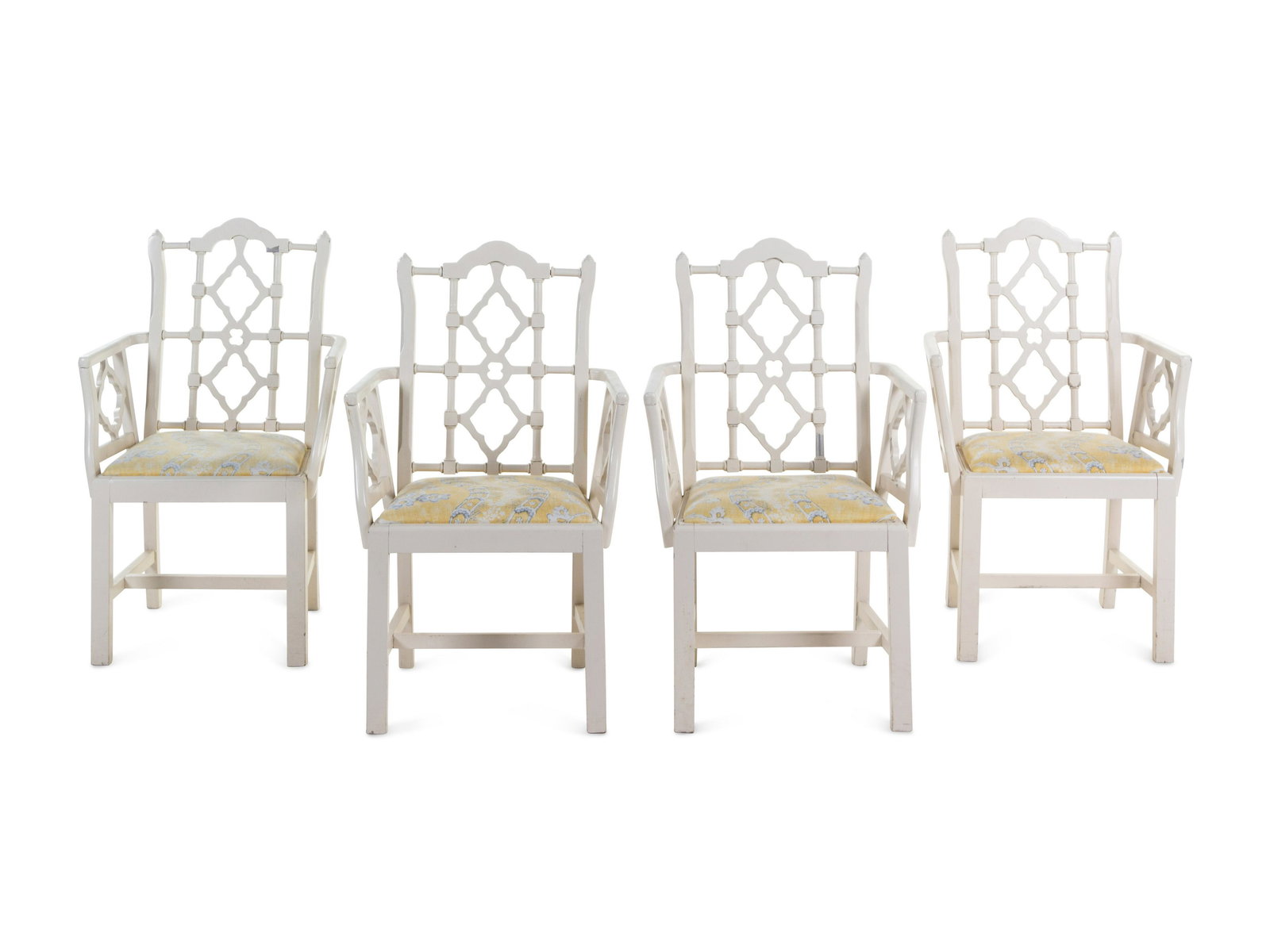 A Chinese Chippendale Style White-Painted Dining Suite (1 of 4)