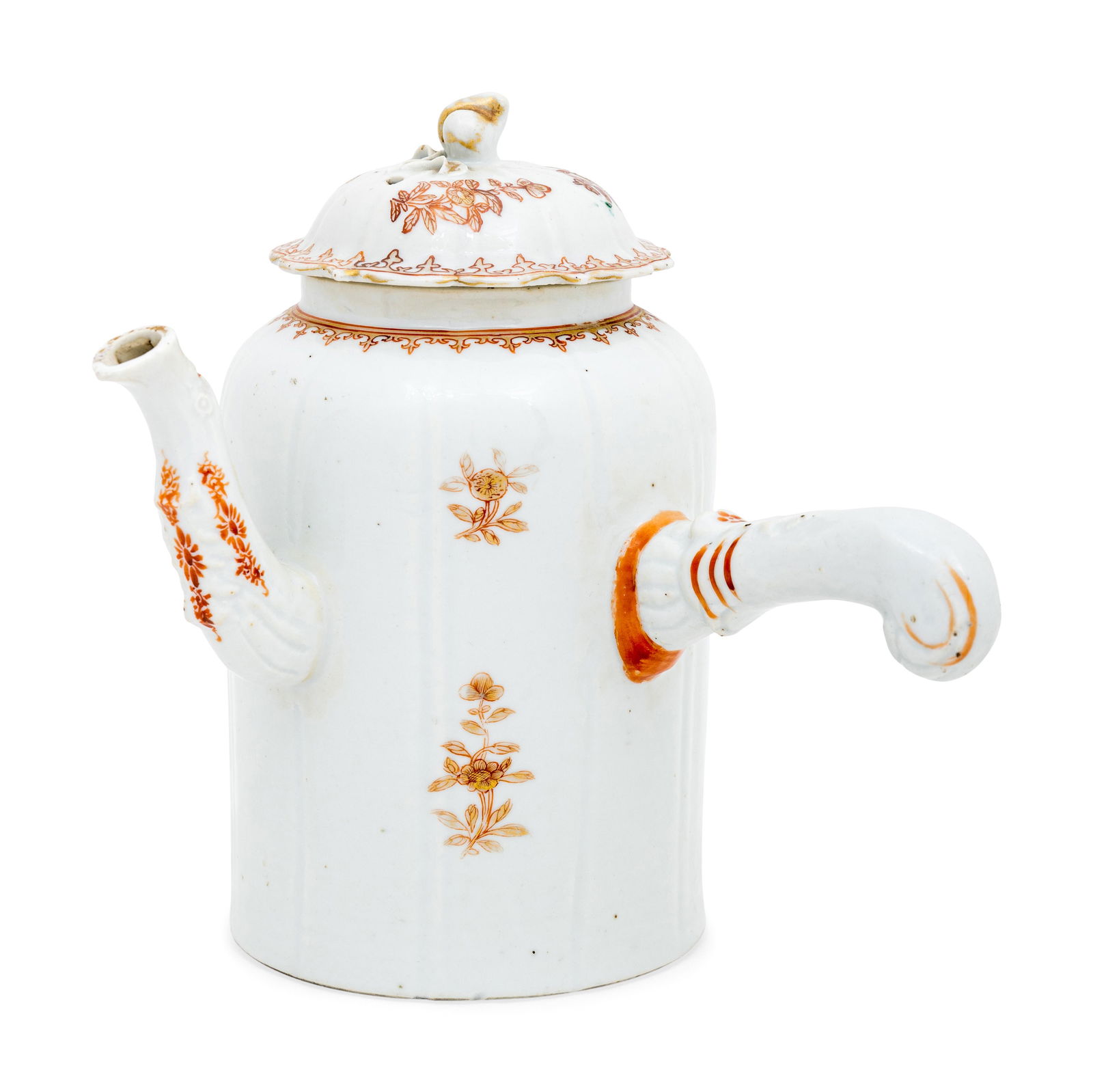A Chinese Export Porcelain Armorial Spanish Market Coffee Pot and Cover (1 of 5)