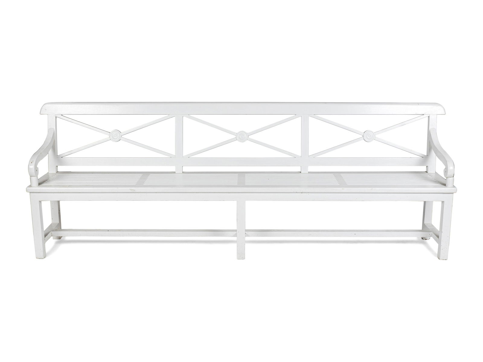 A White-Painted Wood Garden Bench (1 of 5)