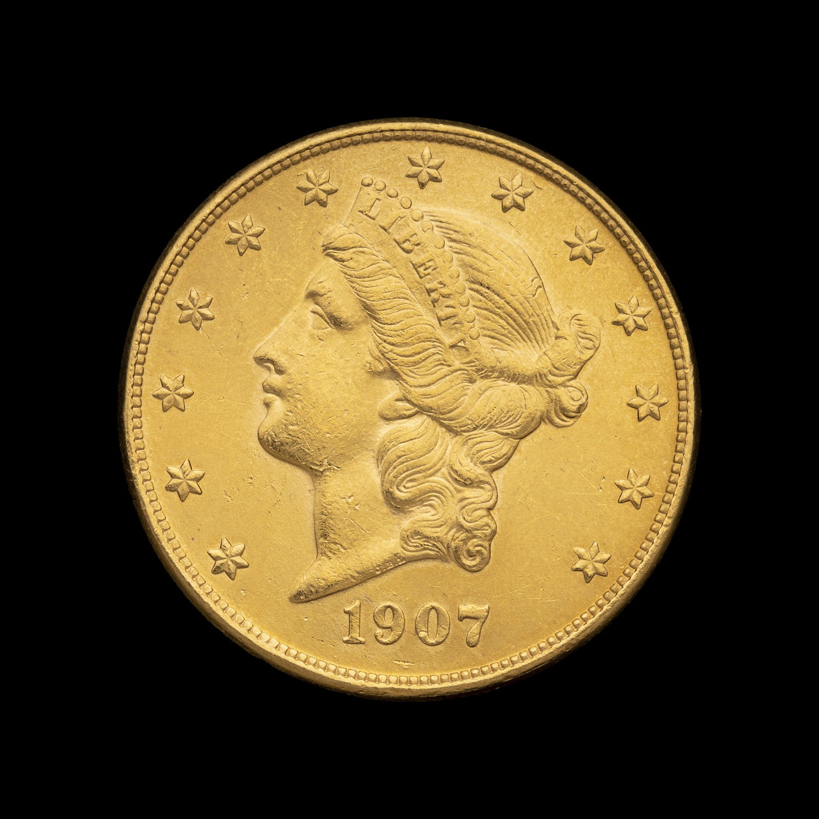 A 1907 Liberty Head $20 Gold Coin (1 of 2)