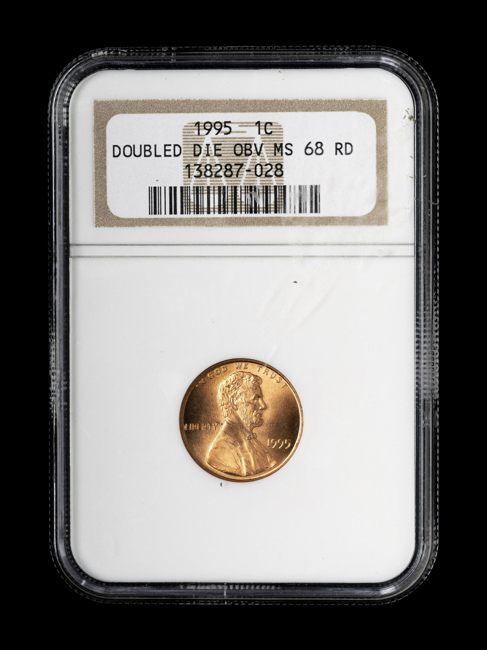 [ERROR] A 1995 Lincoln: Doubled-Die Obverse 1c Coin (NGC MS68 RD) (1 of 2)