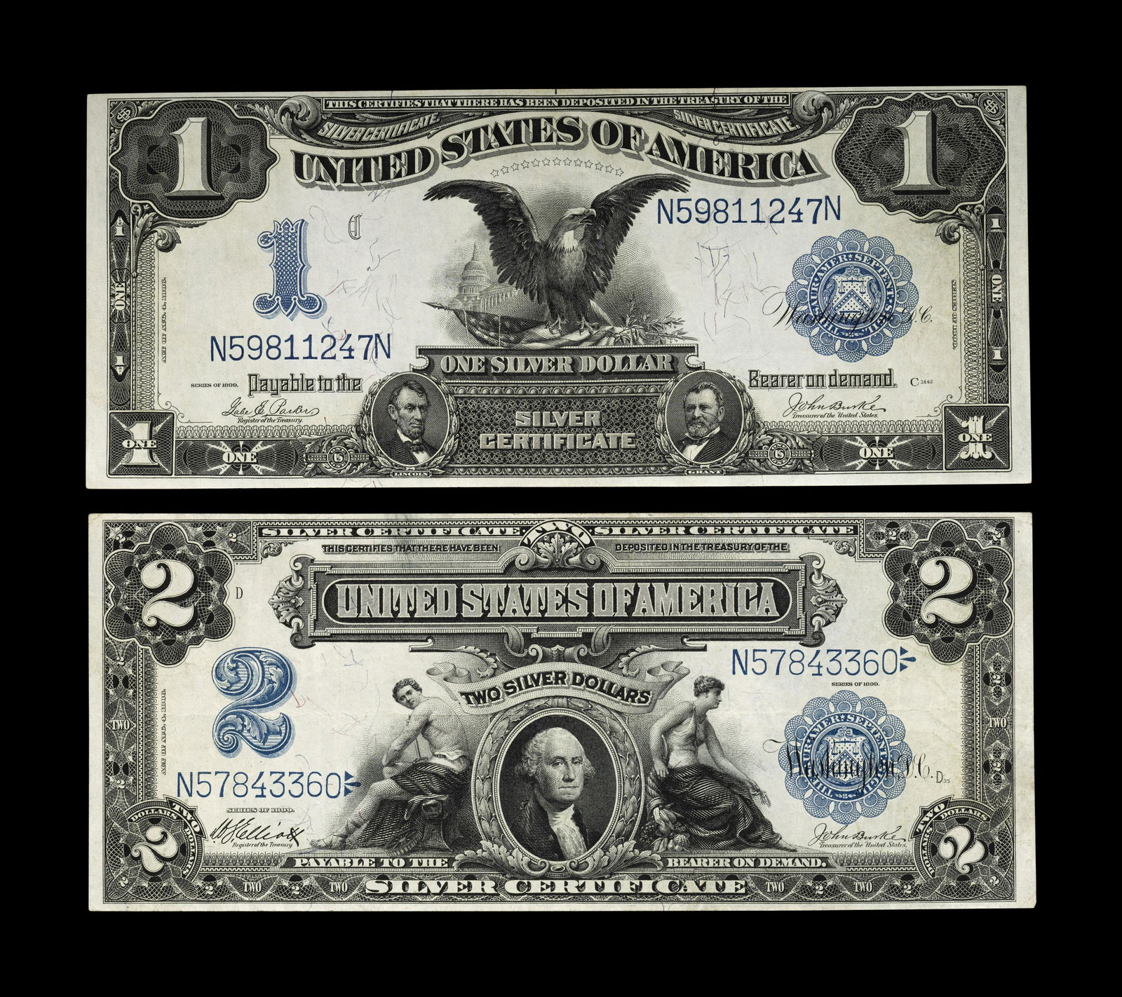 Two Series 1899 Silver Certificates (1 of 2)