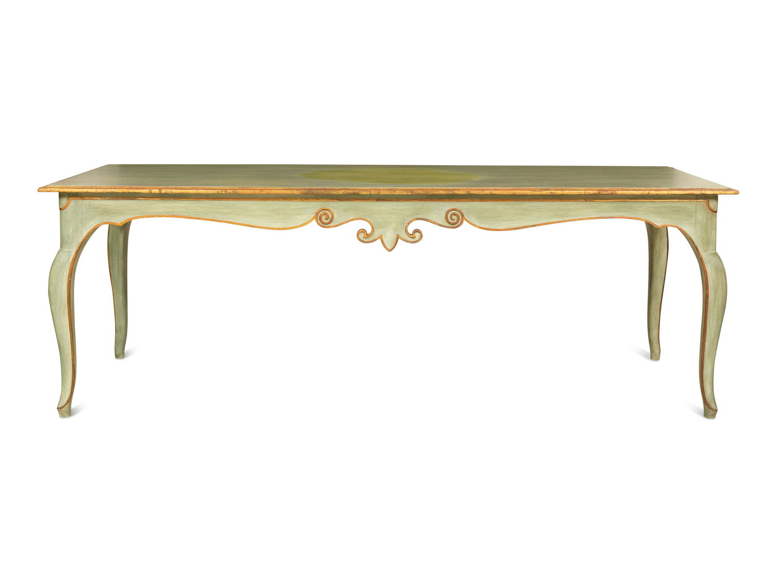 A Green Painted and Parcel-Gilt Long Console Table (1 of 5)