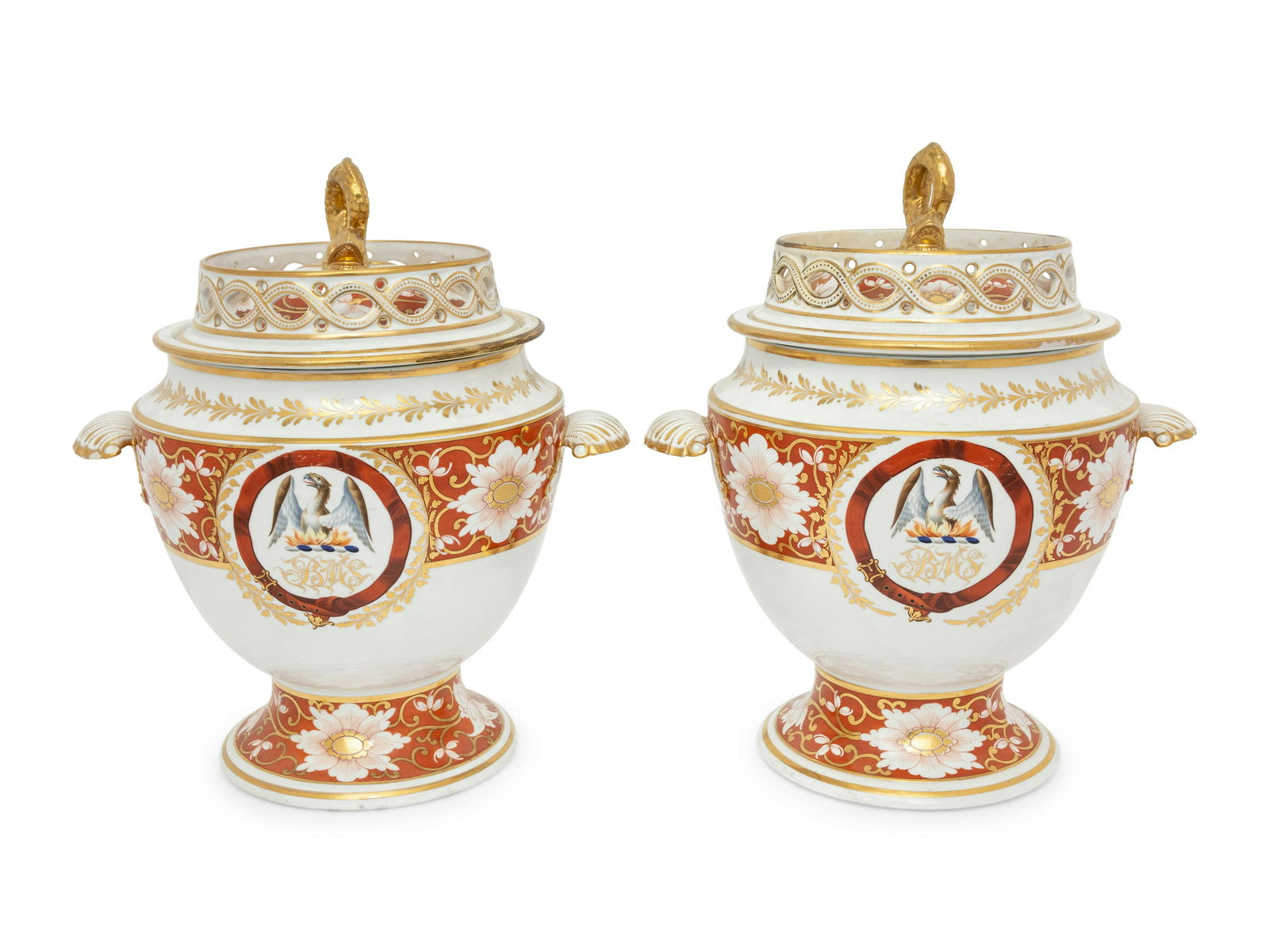 A Pair of Chamberlain Worcester Porcelain Fruit Coolers (1 of 4)