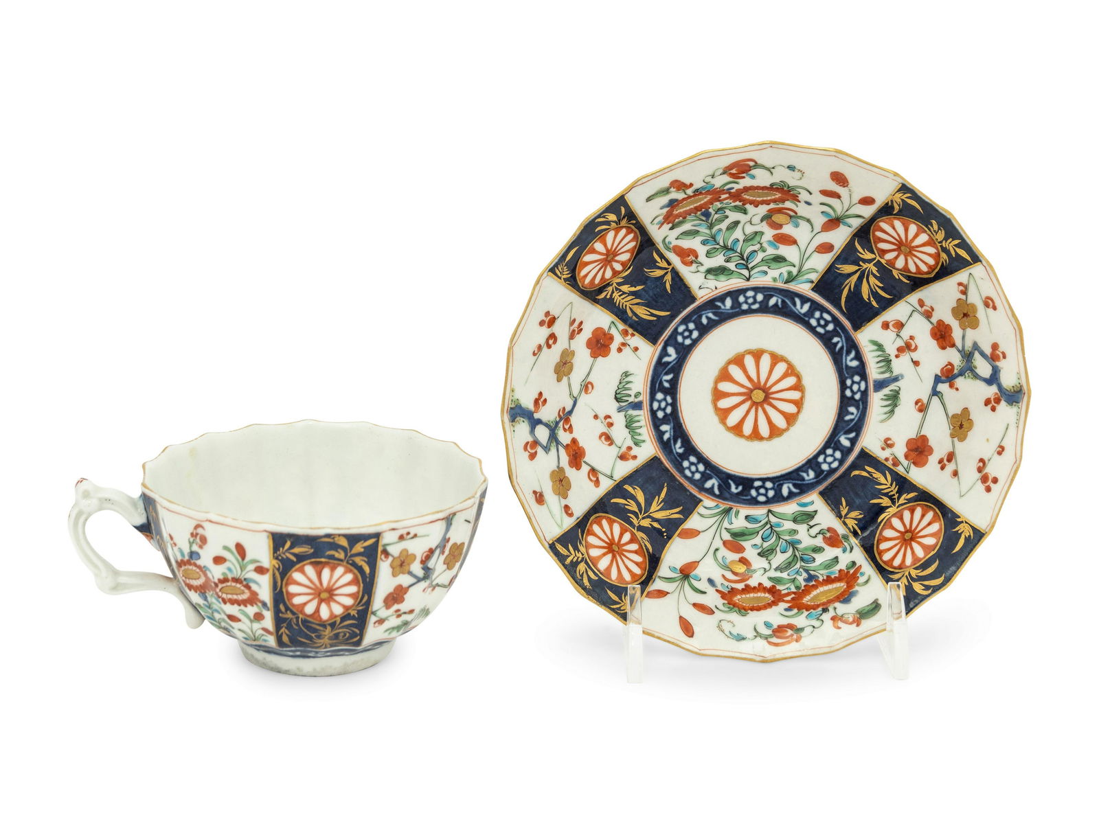 A Worcester Porcelain Teacup and Saucer (1 of 4)