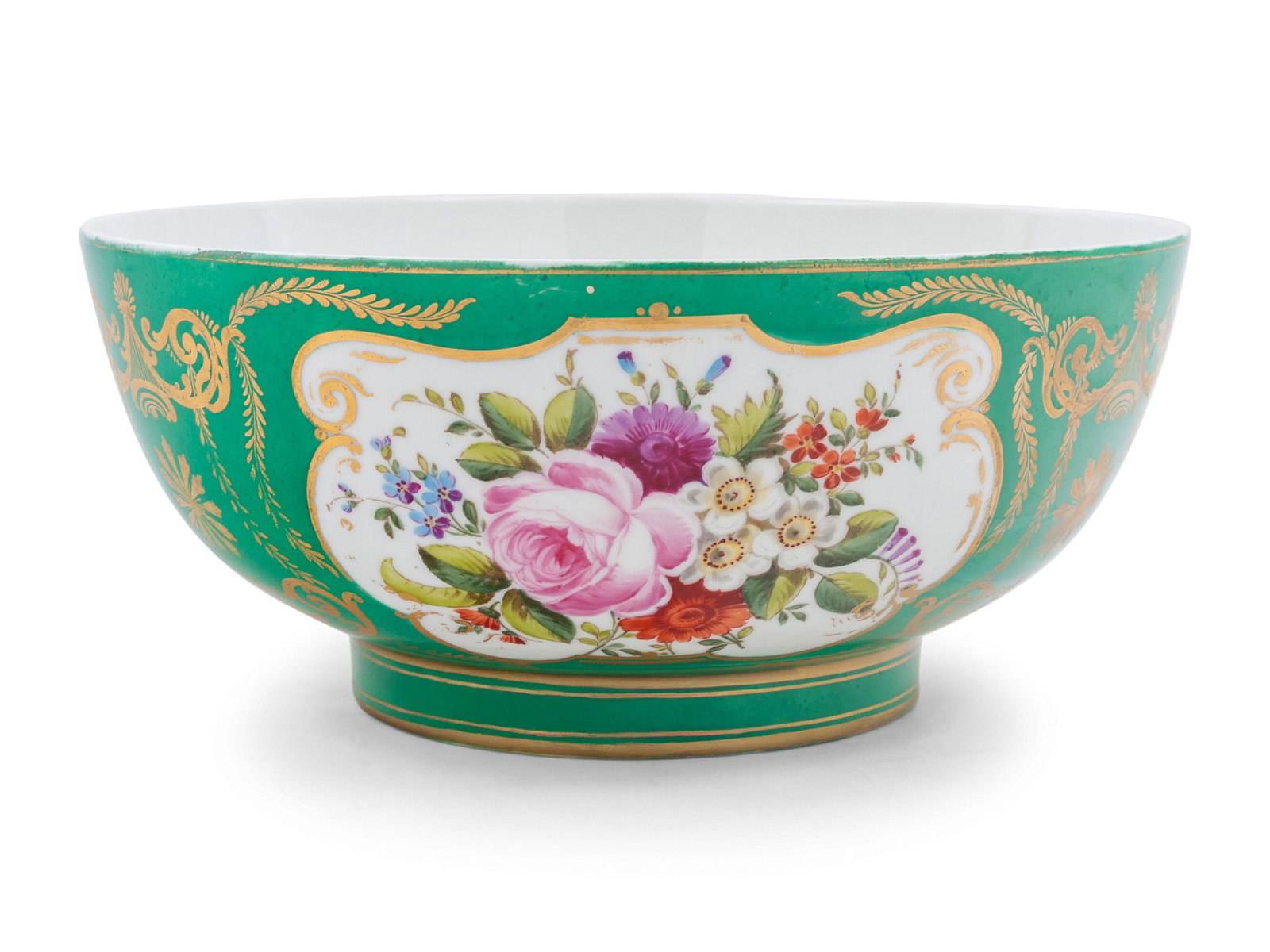 A Derby Porcelain Center Bowl: A Derby Porcelain Center Bowl 19th Century marked to the underside. Height 5 x diameter 11 1/2 inches. This lot is located in Chicago. Property from the Pamela K. Hull Trust, Chicago, Illinois