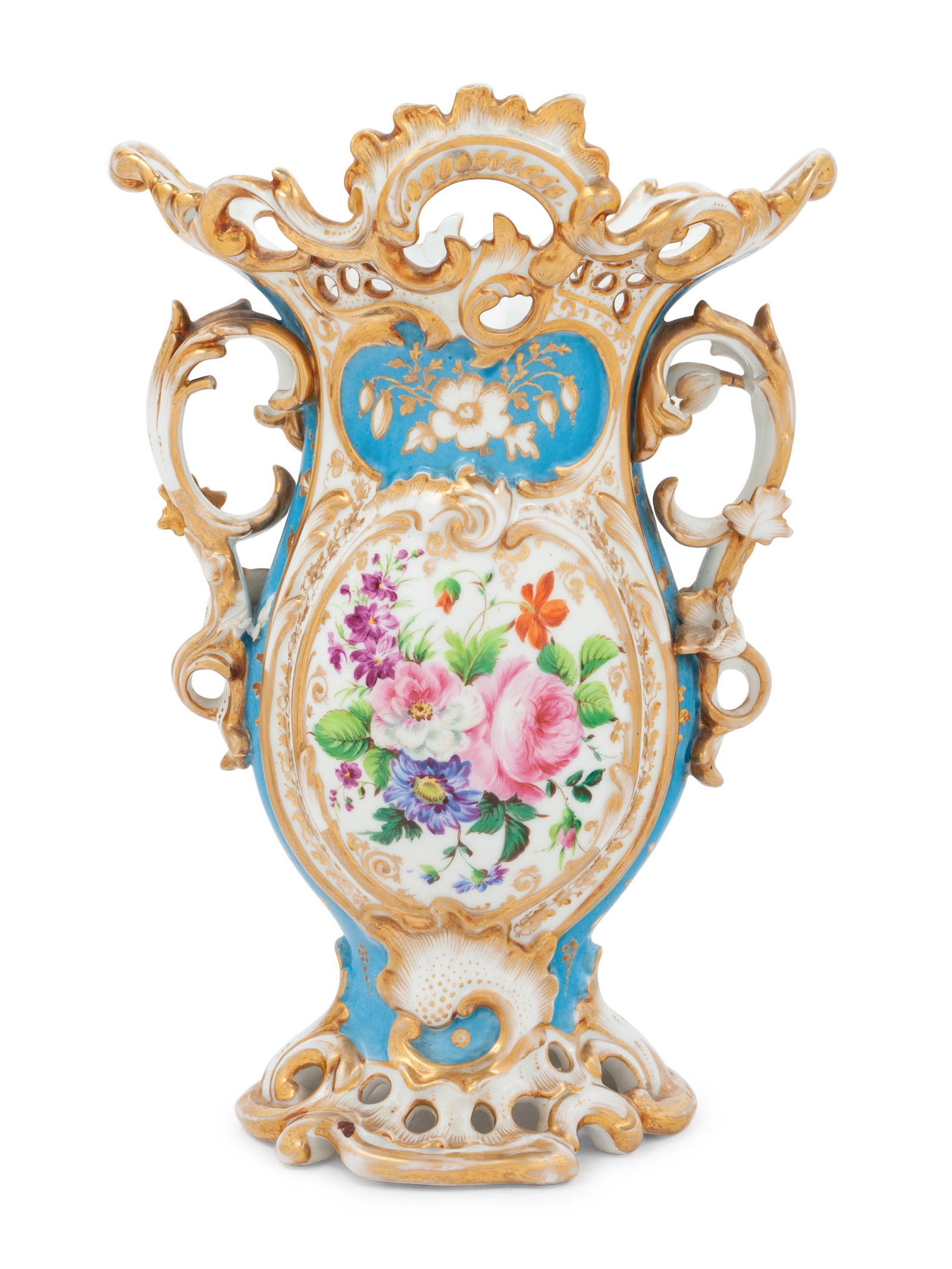 A Paris Porcelain Vase: A Paris Porcelain Vase 19th Century Height 11 1/4 x width 8 inches. This lot is located in Chicago. Property from the Pamela K. Hull Trust, Chicago, Illinois