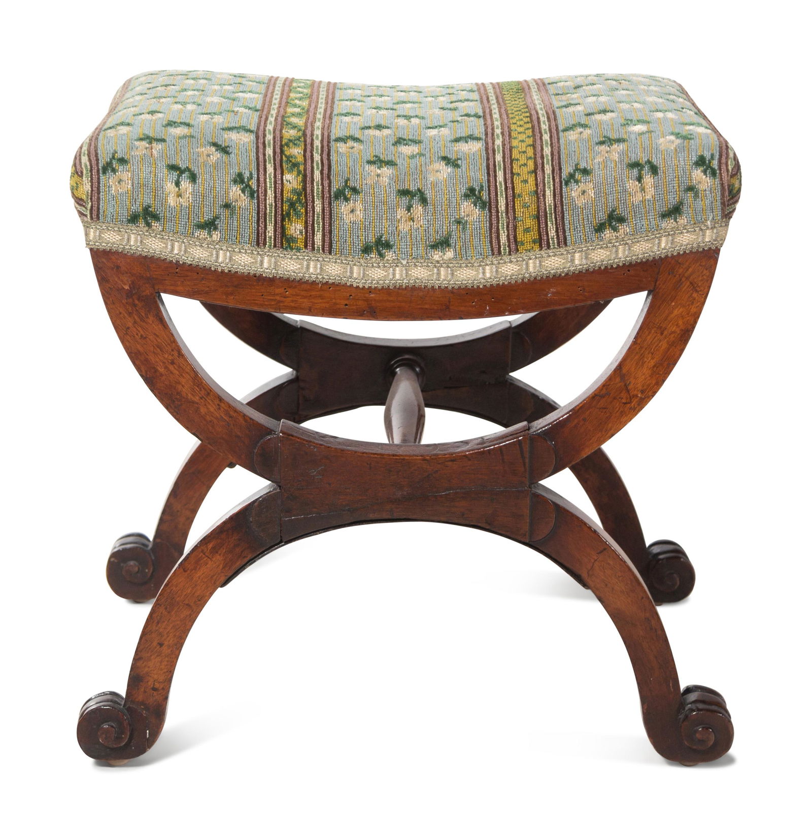 A Regency Curule Mahogany Stool (1 of 2)