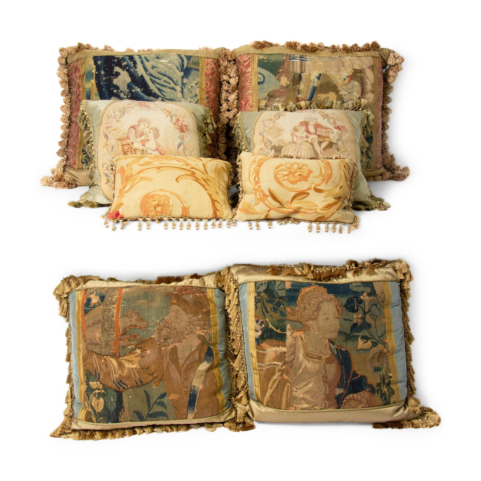 A Group of Eight French Aubusson Tapestry Pillows (1 of 5)