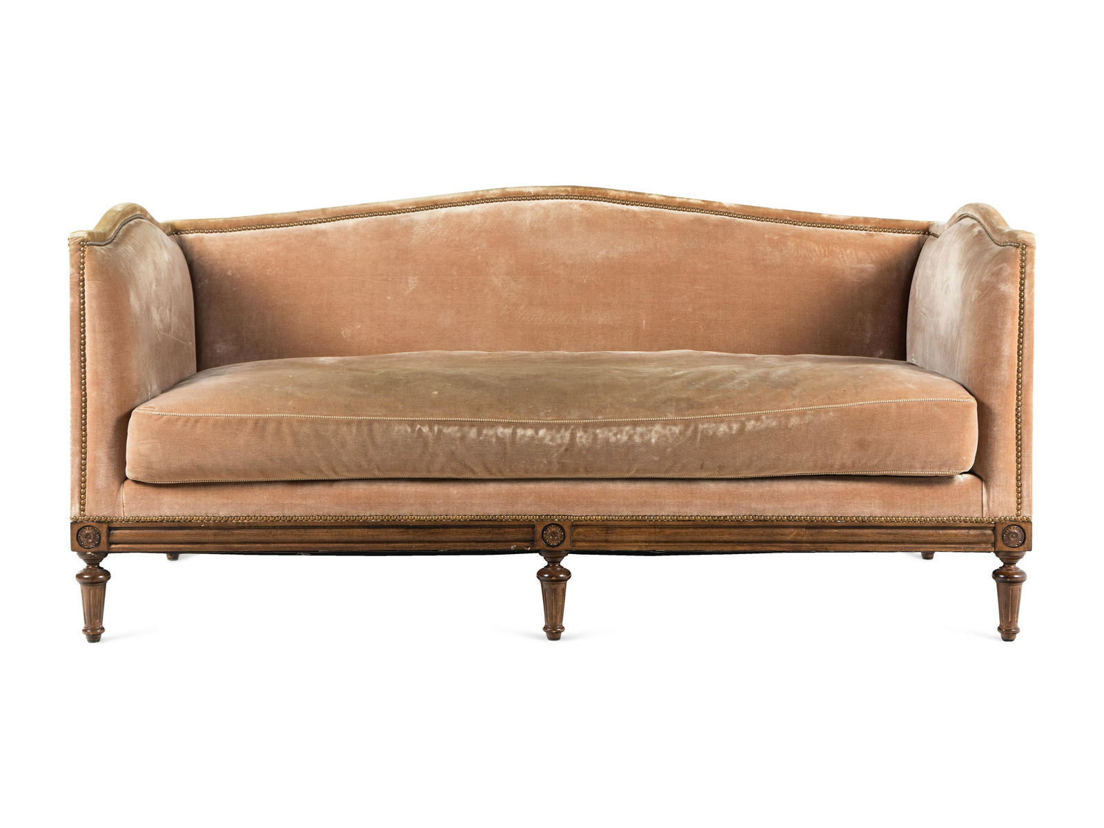 A Custom Louis XVI Style Velvet-Upholstered Sofa (1 of 4)