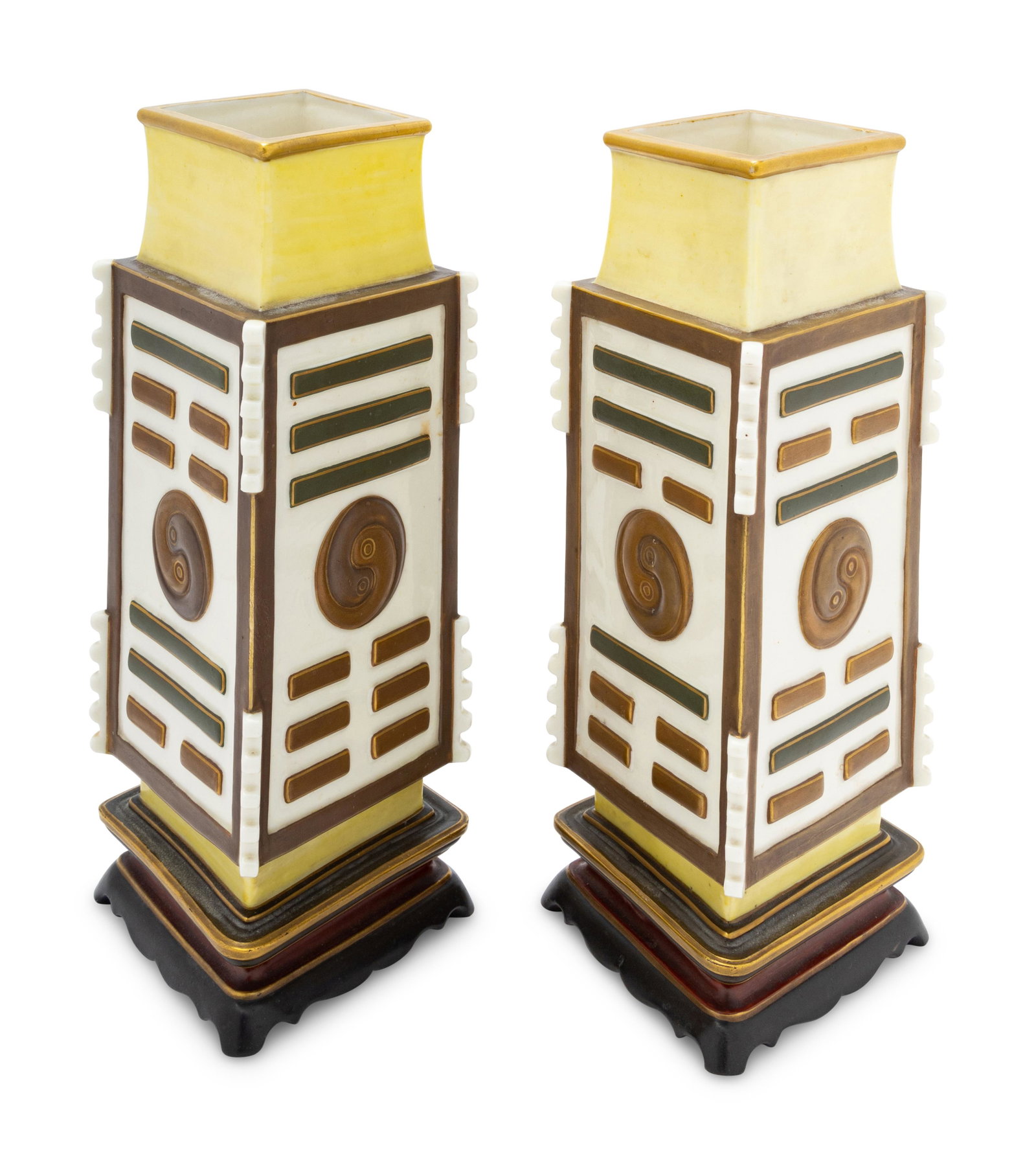 A Pair of Chinese-Style Porcelain Vases: A Pair of Chinese-Style Porcelain Vases 20th Century Height of each 10 3/8 inches. This lot is located in Chicago.