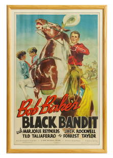 An Advertising Poster for the Western Film Black Bandit: An Advertising Poster for the Western Film Black Bandit 40 x 26 inches This lot is located in Denver.