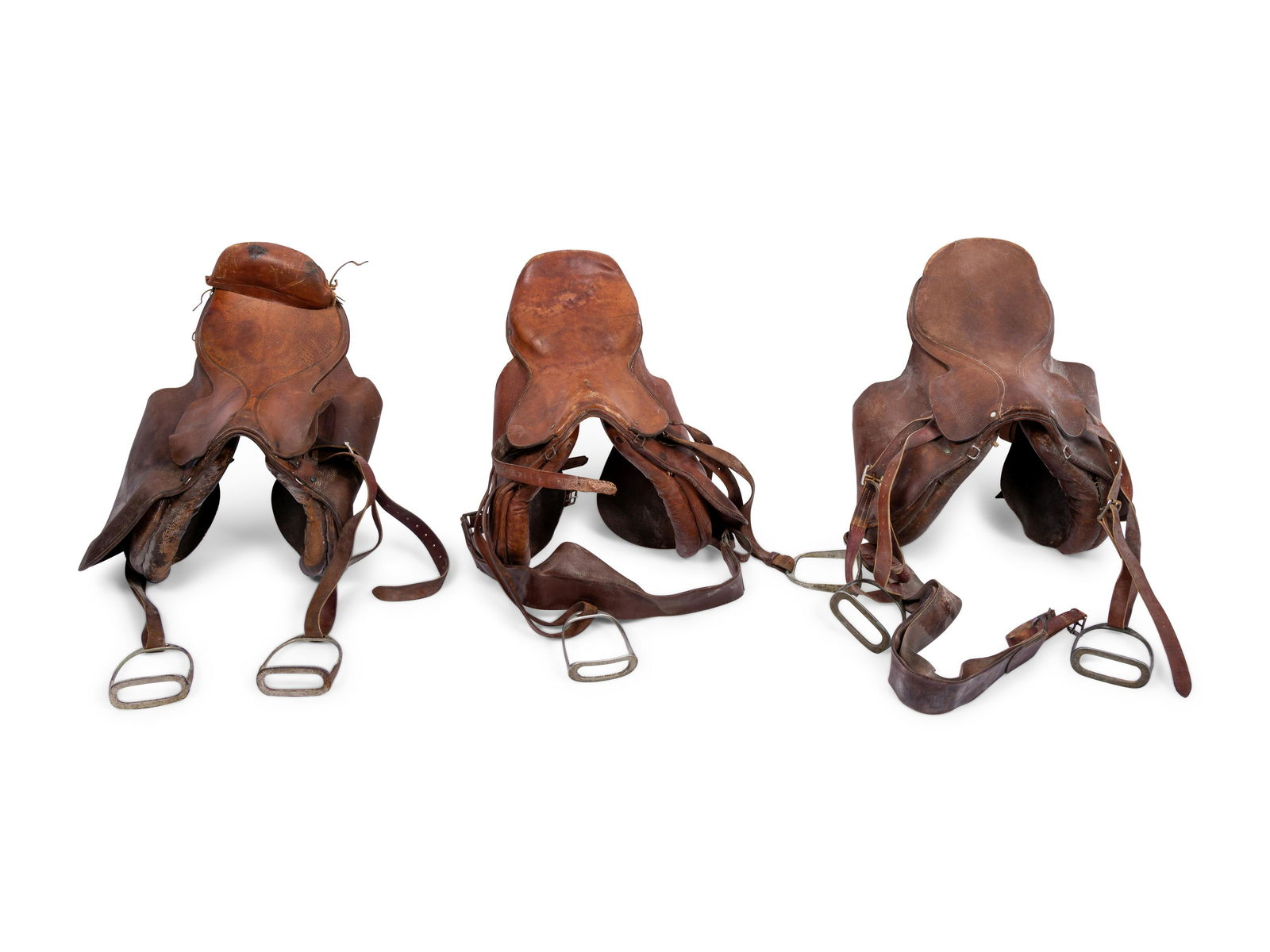 A Group of Three Leather Saddles, Including One by Abercrombie and Fitch (1 of 4)