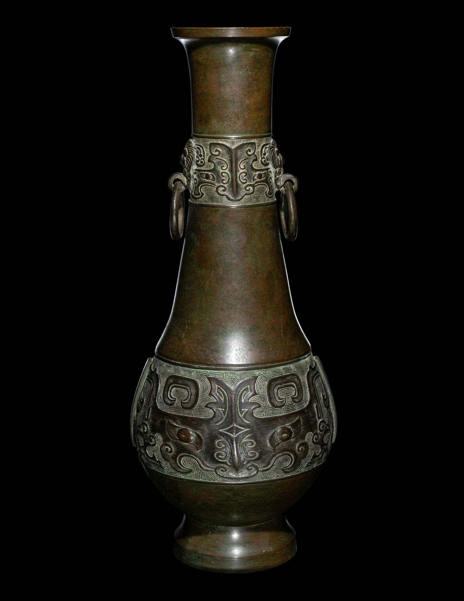 A Japanese Bronze Handled Vase (1 of 4)