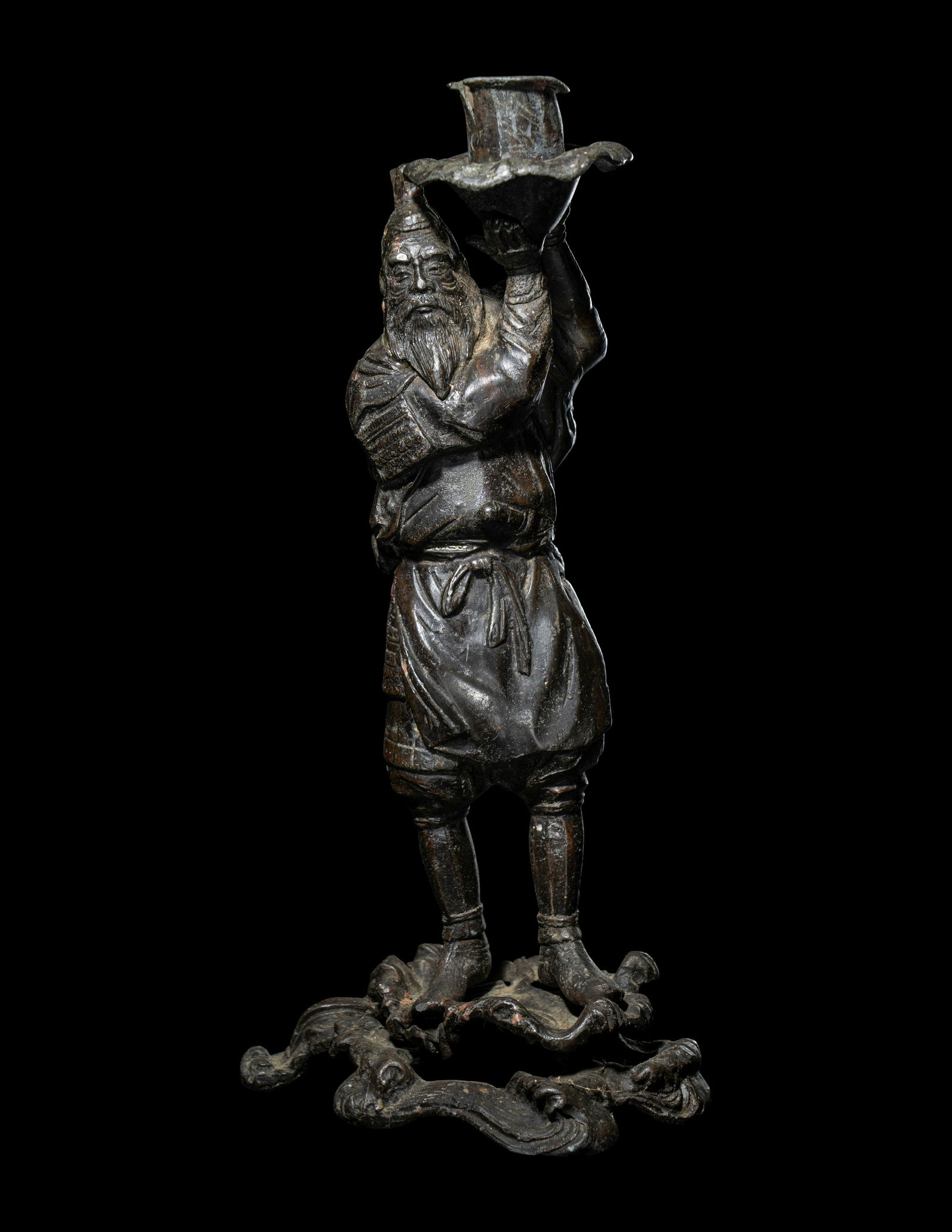 A Japanese Bronze Figural-Form Candle Holder (1 of 5)