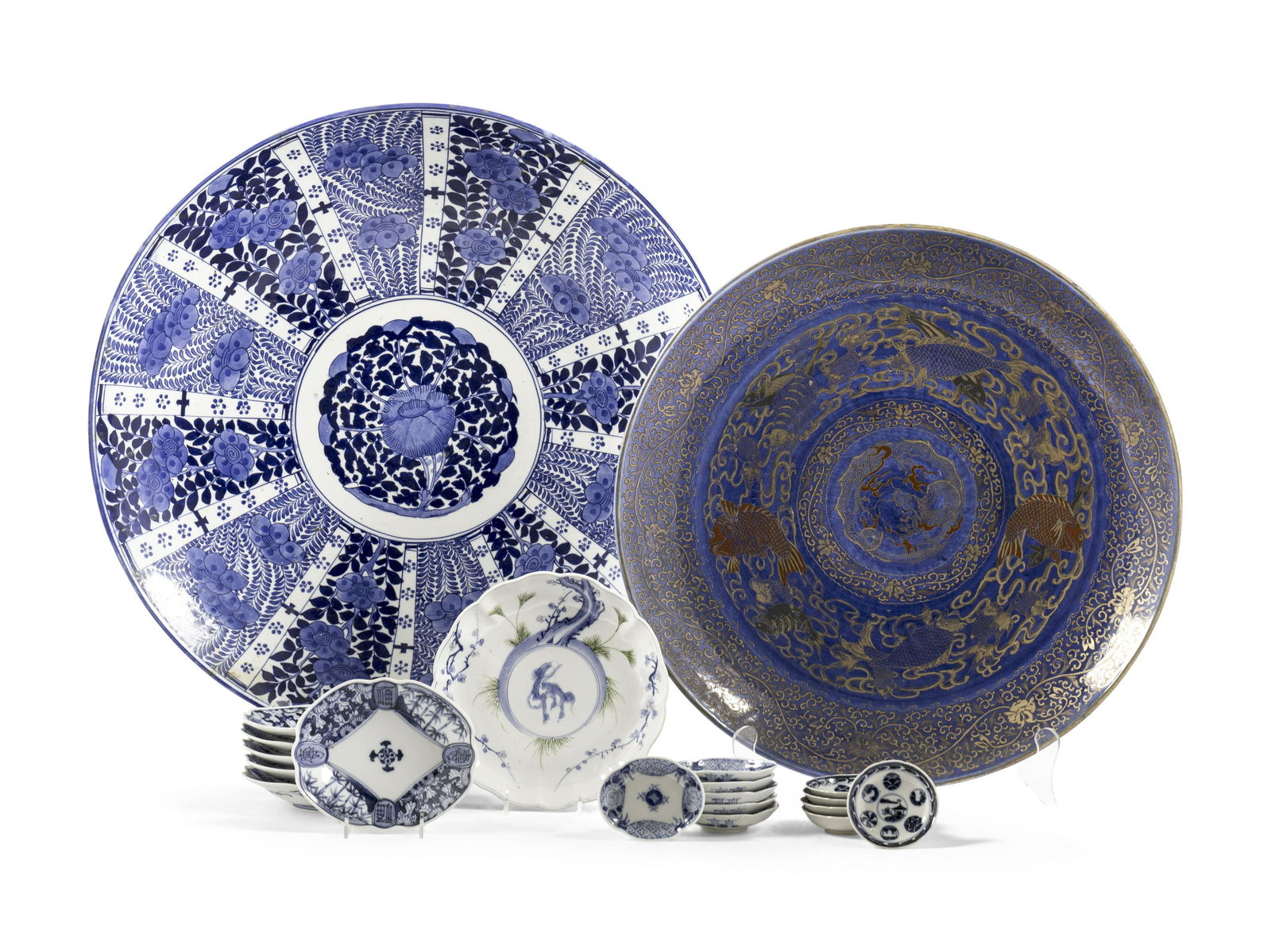 20 Japanese Blue and White Porcelain Plates (1 of 8)