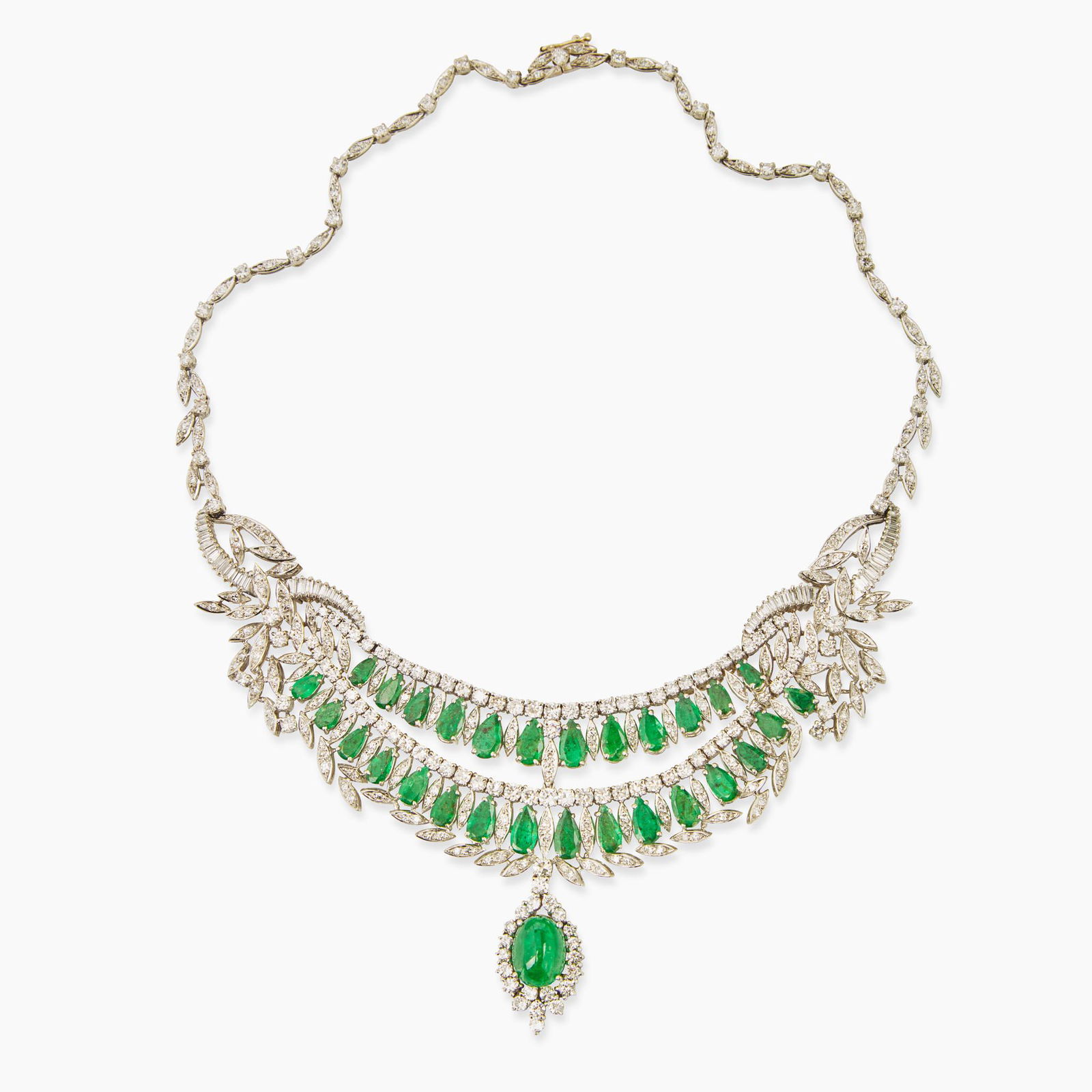 A Platinum, Emerald, and Diamond Necklace (1 of 5)