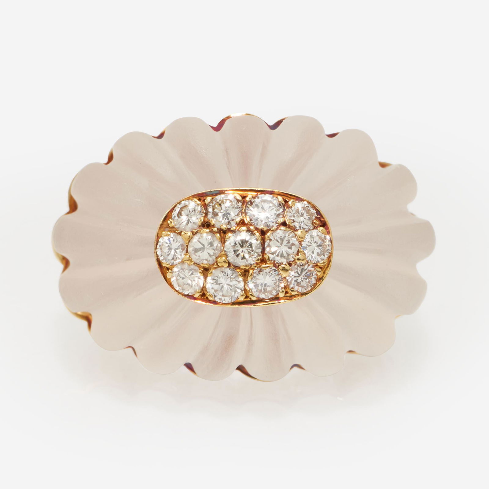 An 18K Yellow Gold, Rock Crystal, and Diamond Ring (1 of 3)