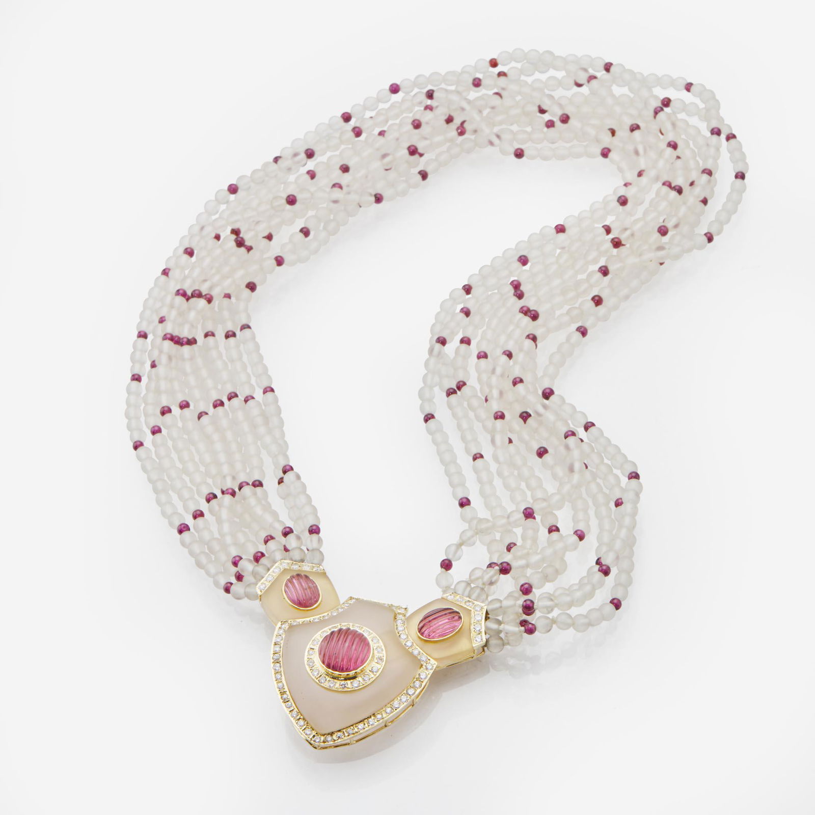 A 14K Yellow Gold and Gemstone Necklace (1 of 5)