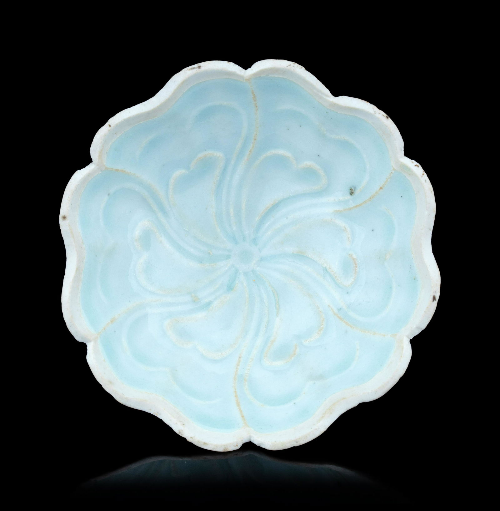 A Yingqing Glazed Porcelain 'Foliate' Footed Bowl (1 of 5)