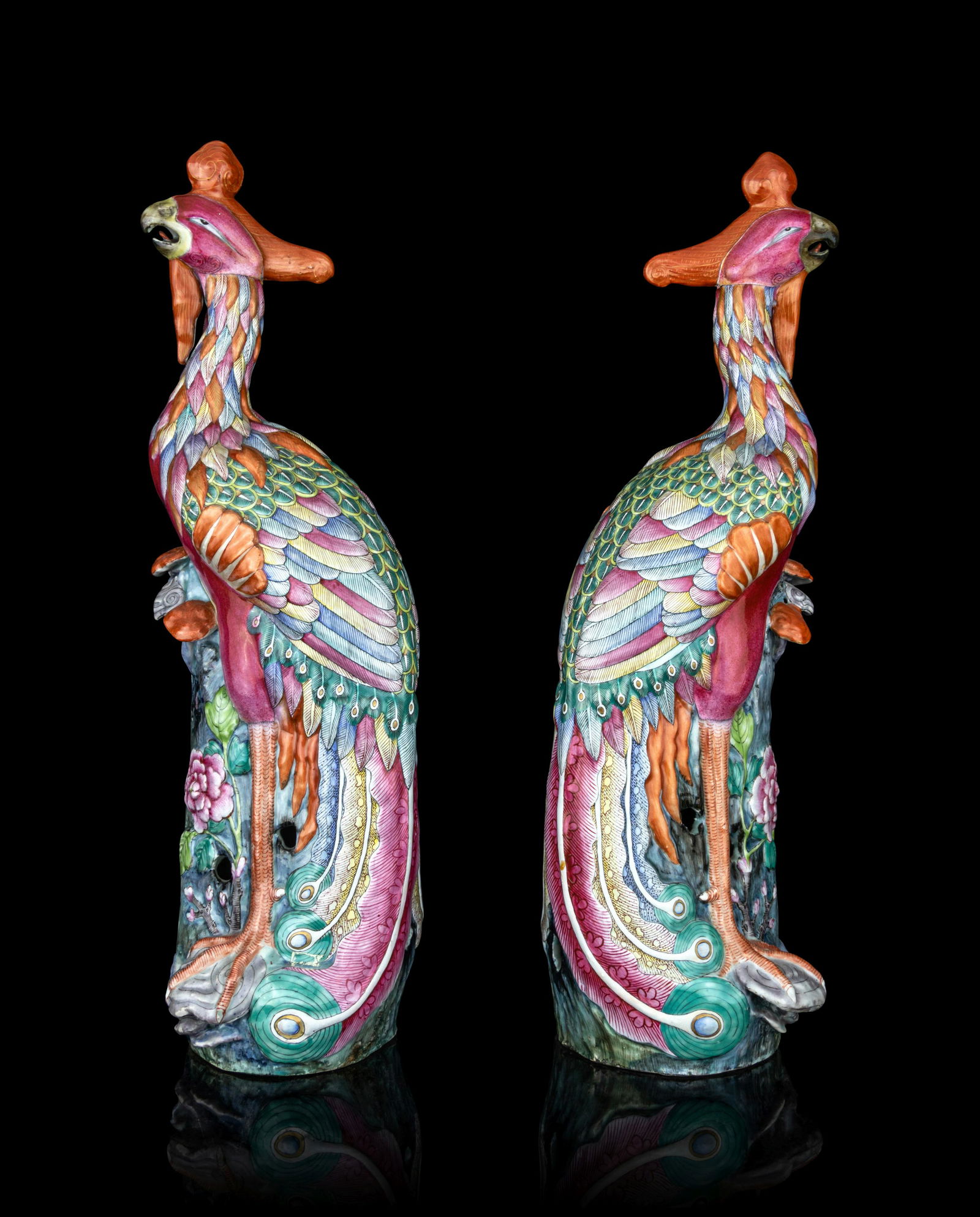 A Pair of Chinese Export Porcelain Figures of Phoenixes (1 of 7)