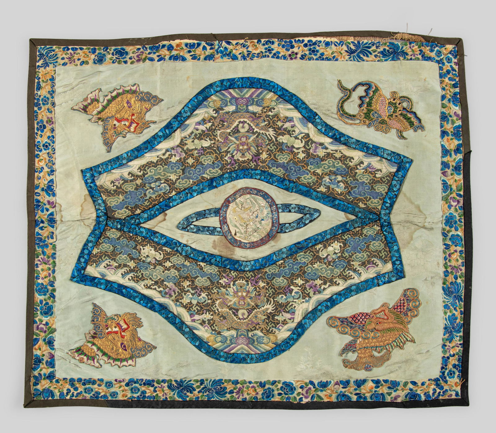 An Embroidered and Kesi Woven Silk Panel (1 of 4)