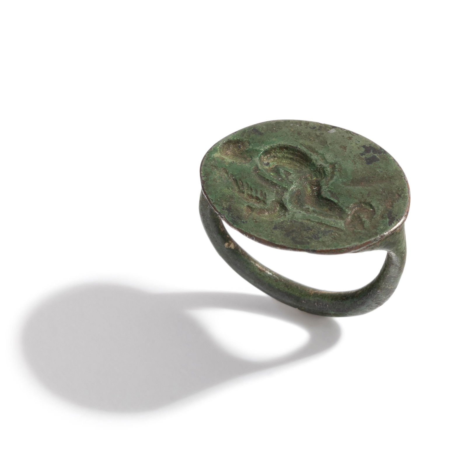 A Greek Bronze Finger Ring with Leda and the Swan (1 of 4)