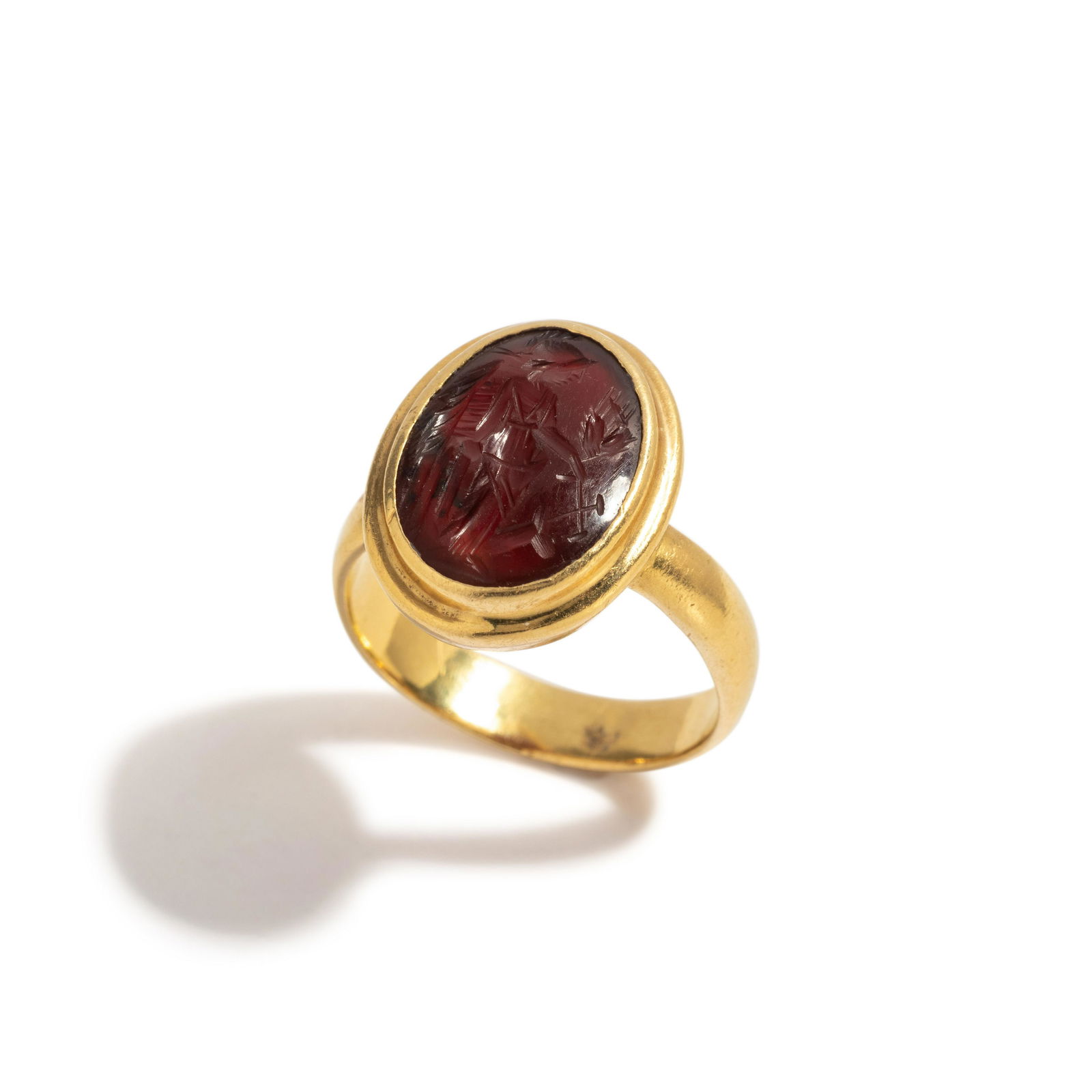 A Roman Carnelian Ring Stone with the Goddess Minerva (1 of 4)