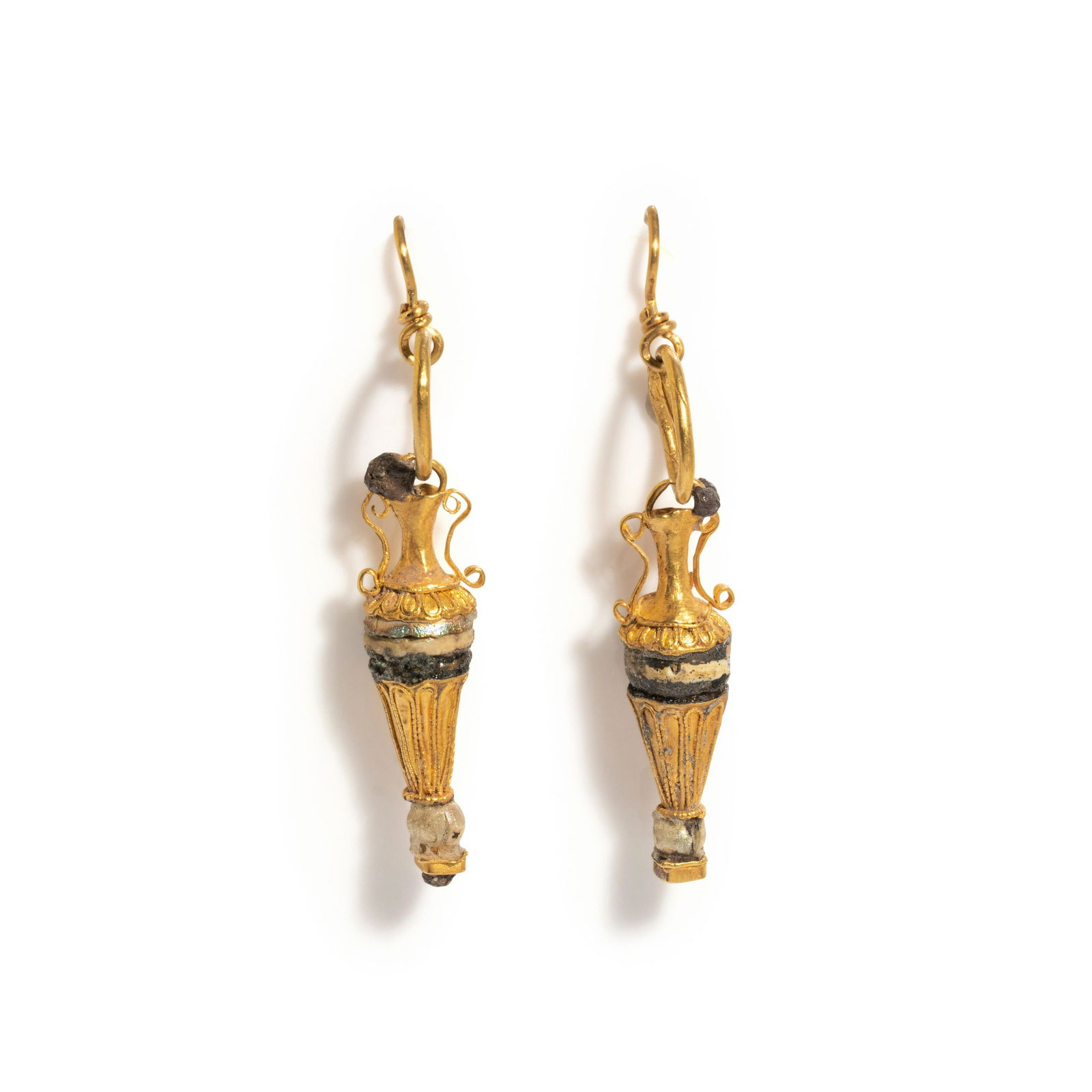 A Pair of Roman Gold and Pearl Amphora Earrings (1 of 2)