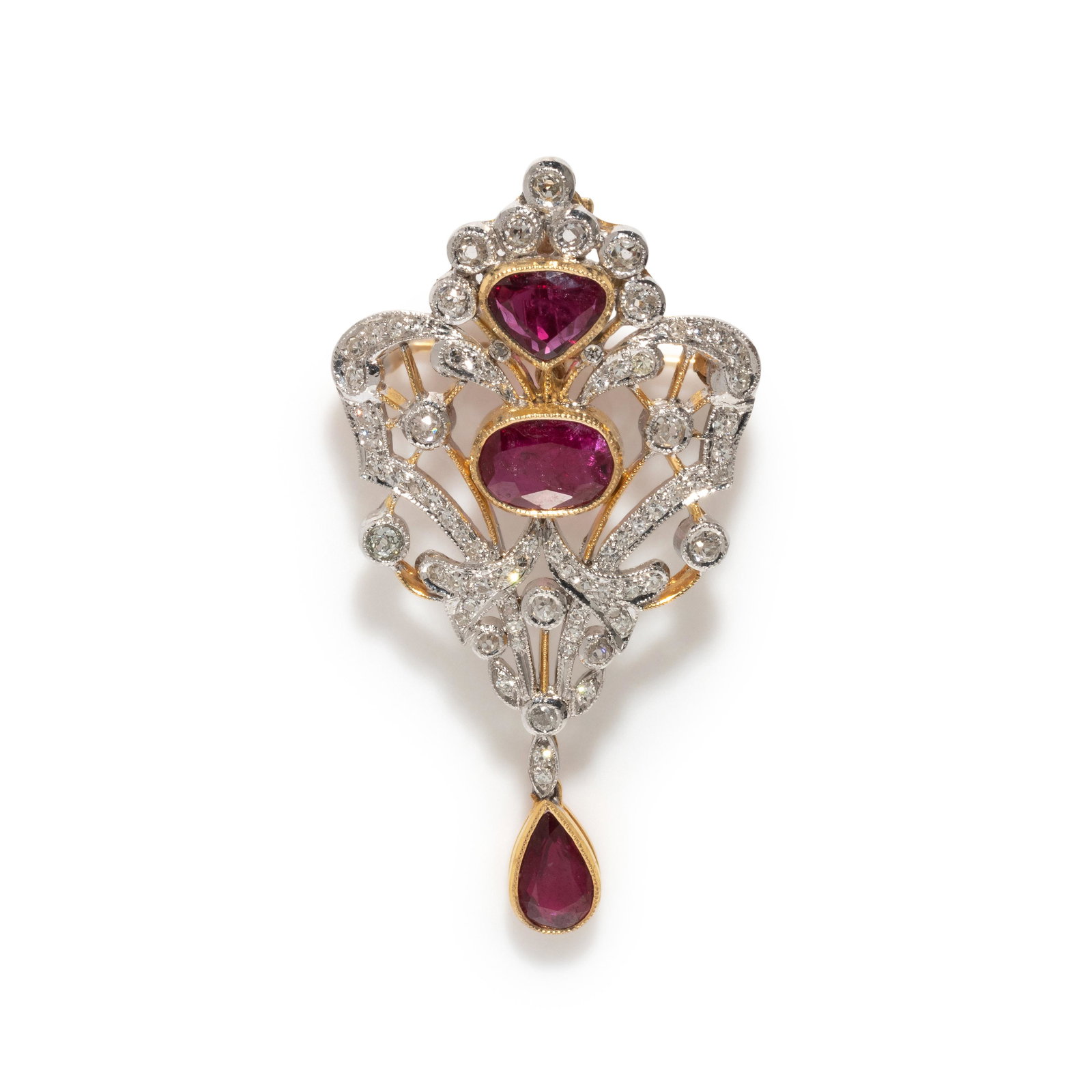 RUBY AND DIAMOND PENDANT/BROOCH (1 of 2)