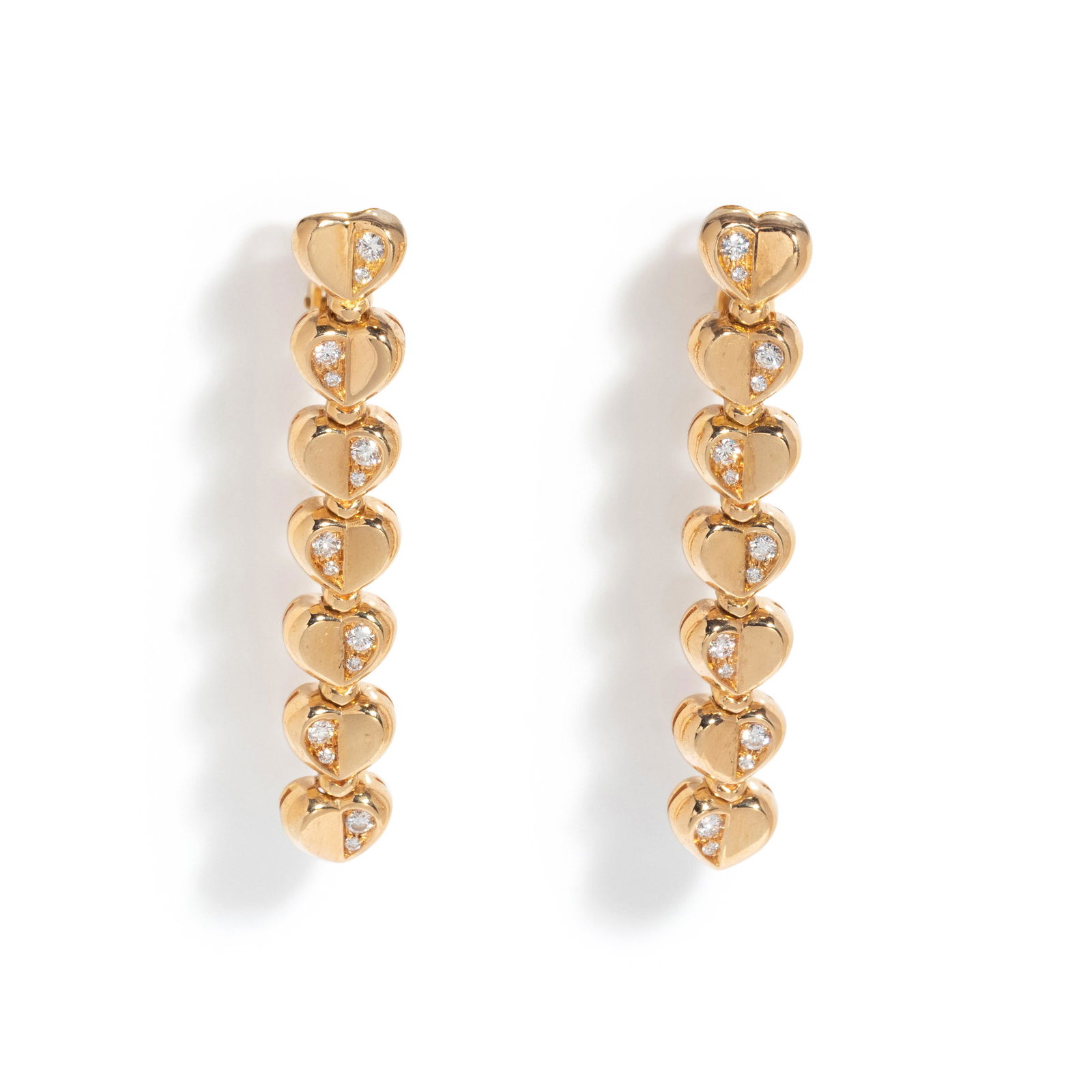 GIANNI BVLGARI, ENIGMA, YELLOW GOLD AND DIAMOND EARCLIPS (1 of 2)